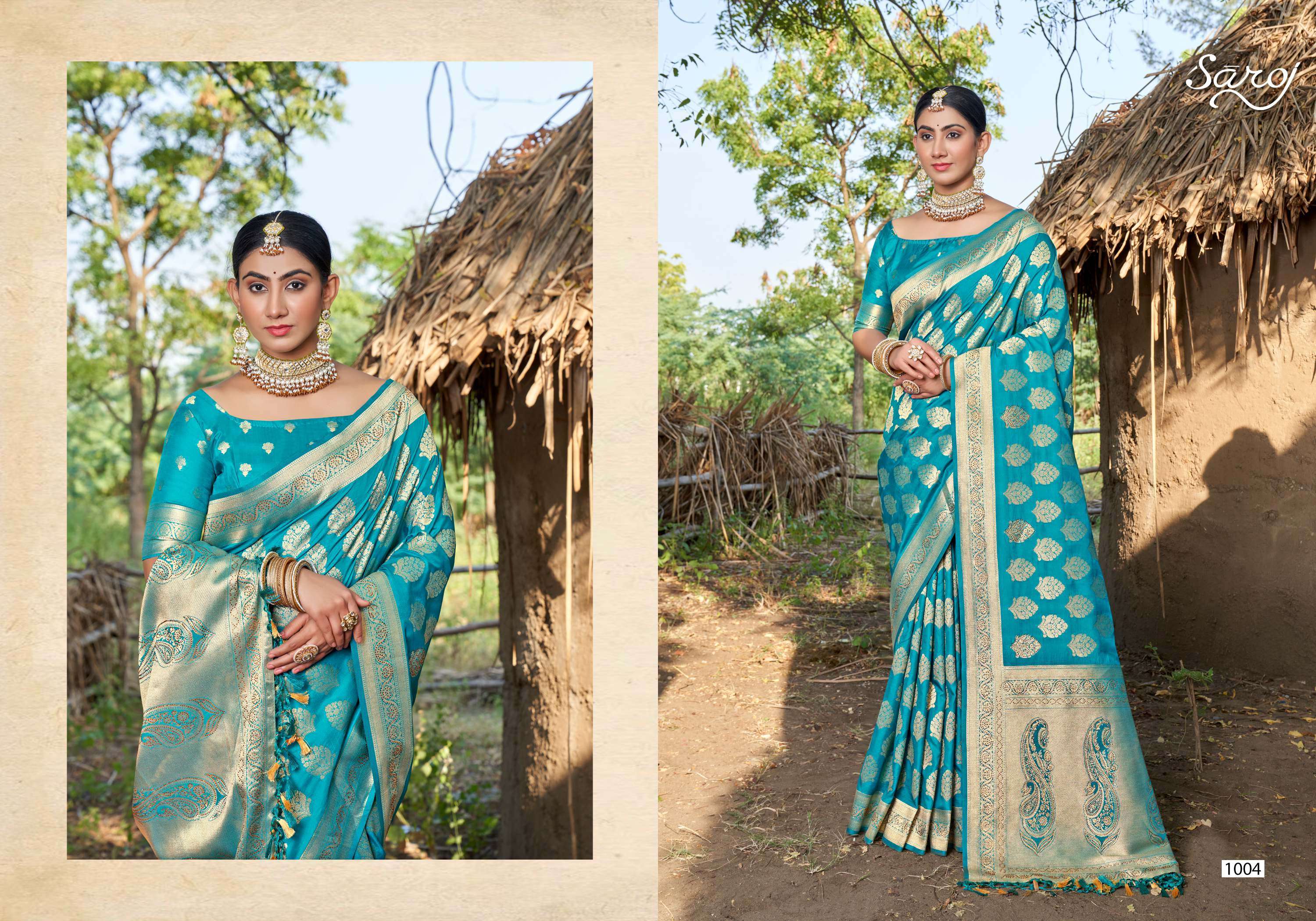 Saroj  RangatVol - 3 Heavy 50*600 with Heavy swaroski work and tassels Saree Wholesale catalog  