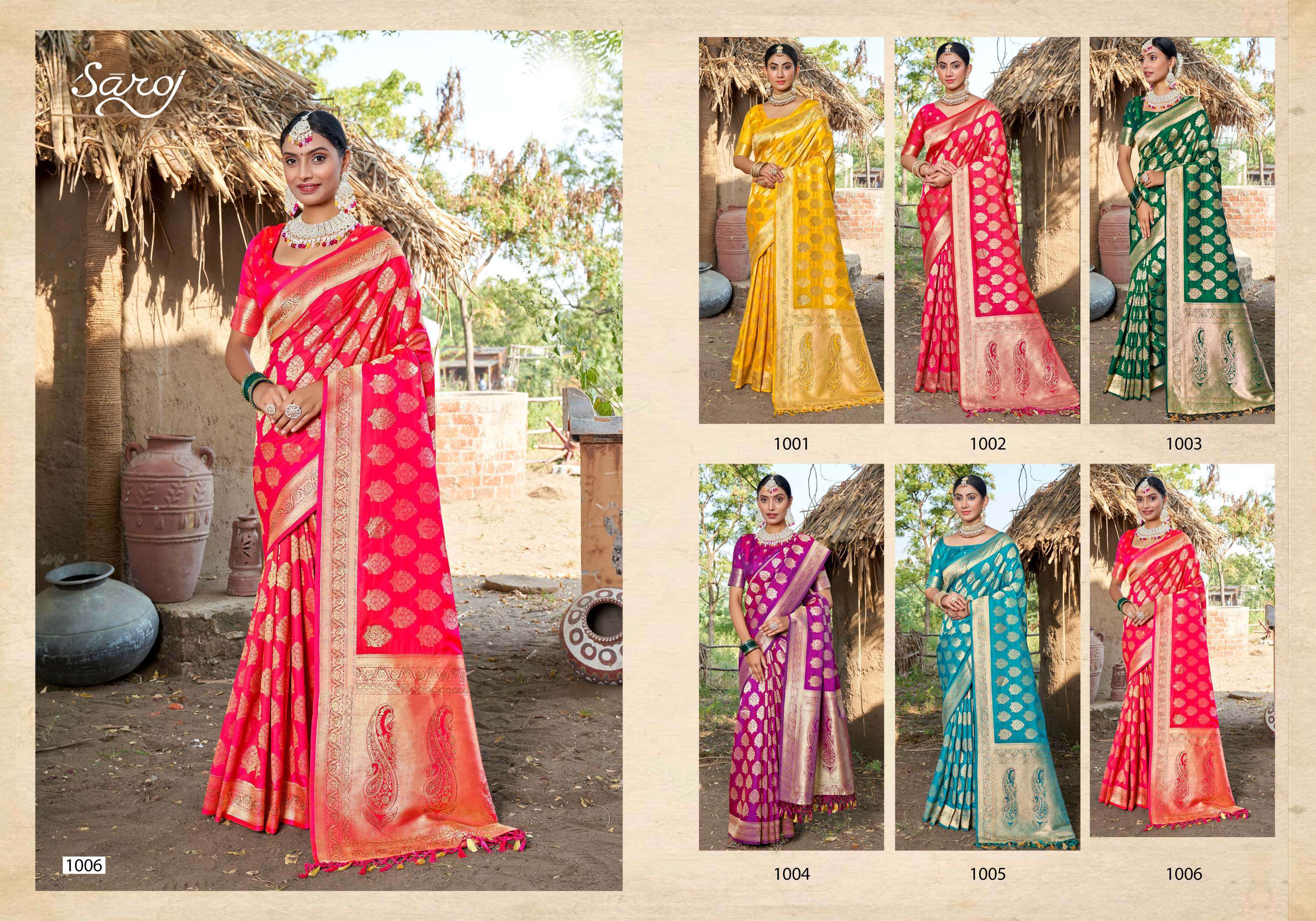 Saroj  RangatVol - 3 Heavy 50*600 with Heavy swaroski work and tassels Saree Wholesale catalog  
