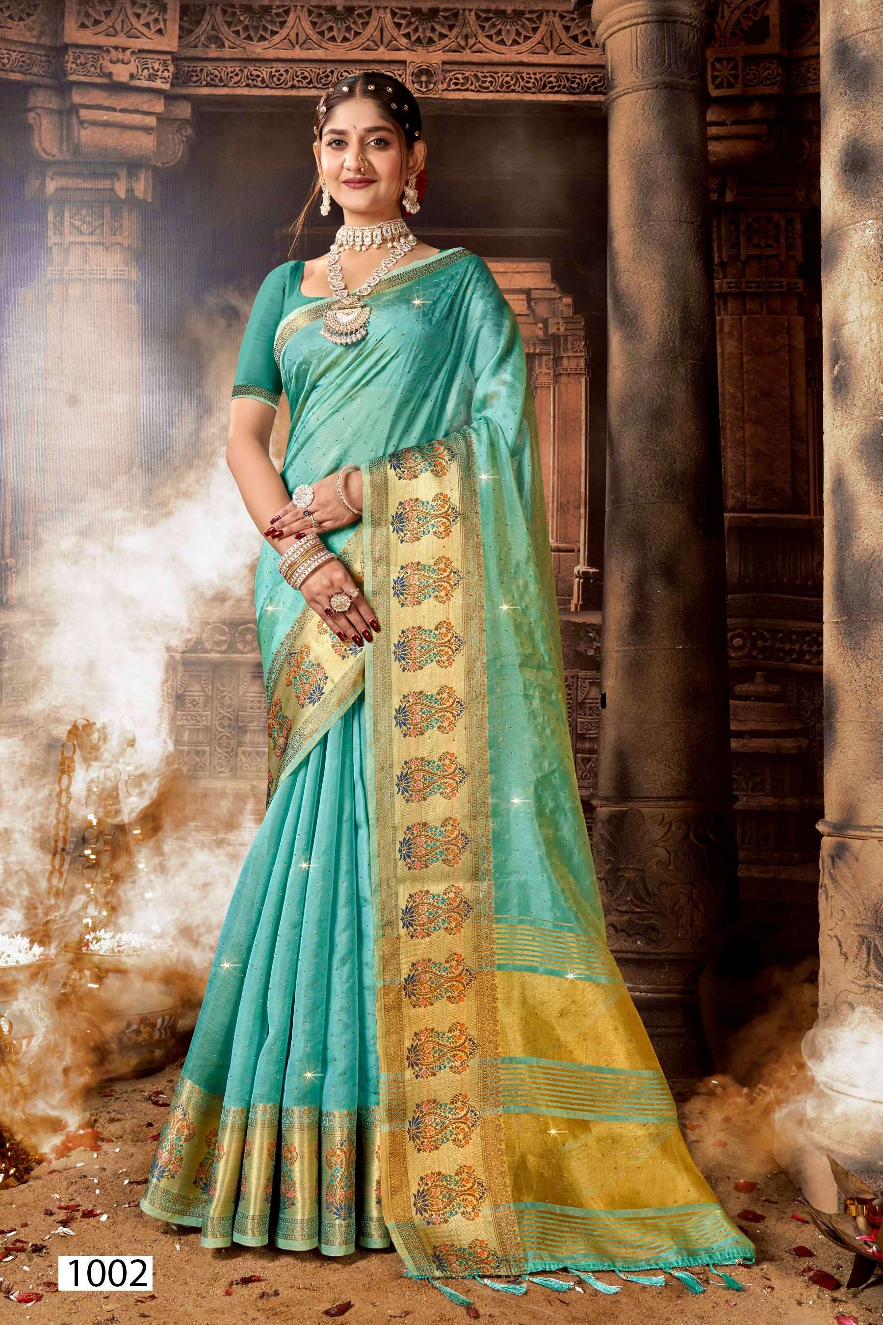 Saroj Riveera Vol - 1 Soft organza saaree Saree Wholesale catalog    