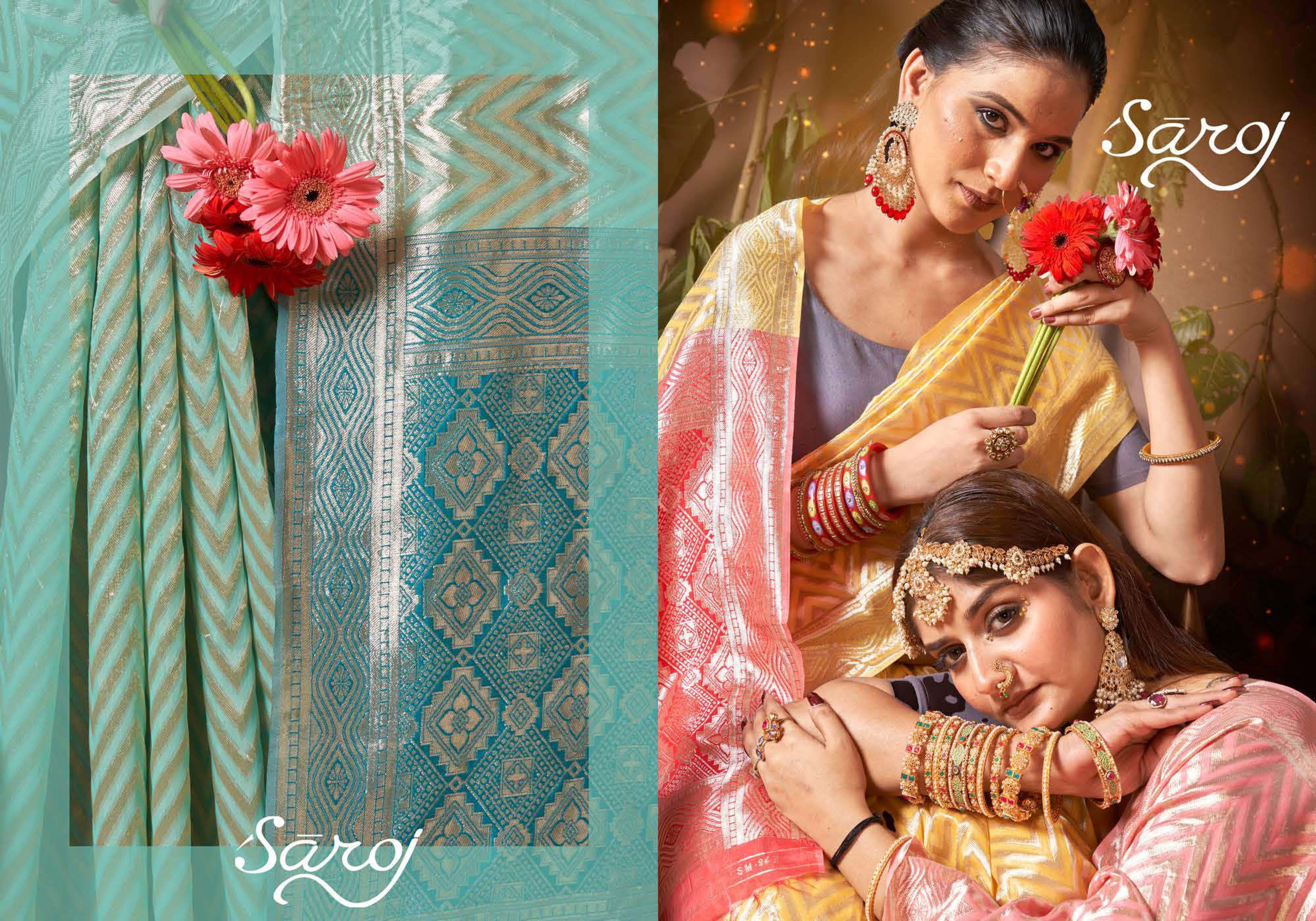 Saroj Tulip vol.4 Soft Cotton Linen saree wholesale catalog