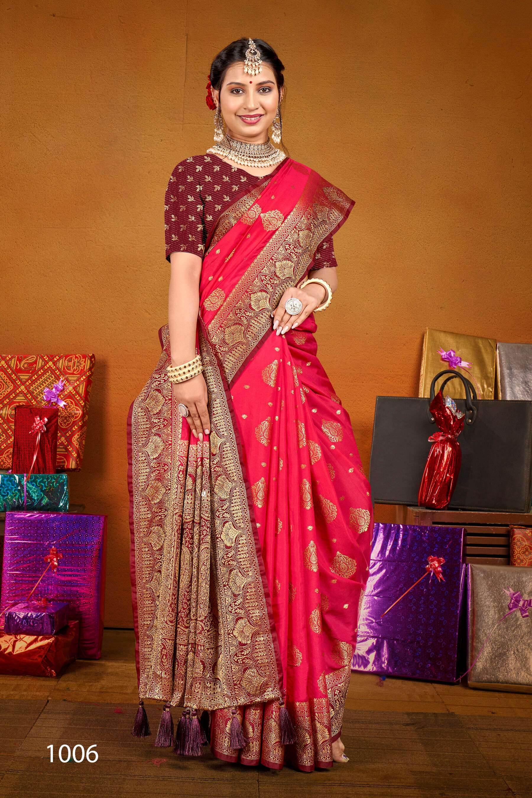 Saroj Uphar Vol - 2 Nylon jacquard  silk saree  Saree Wholesale catalog  