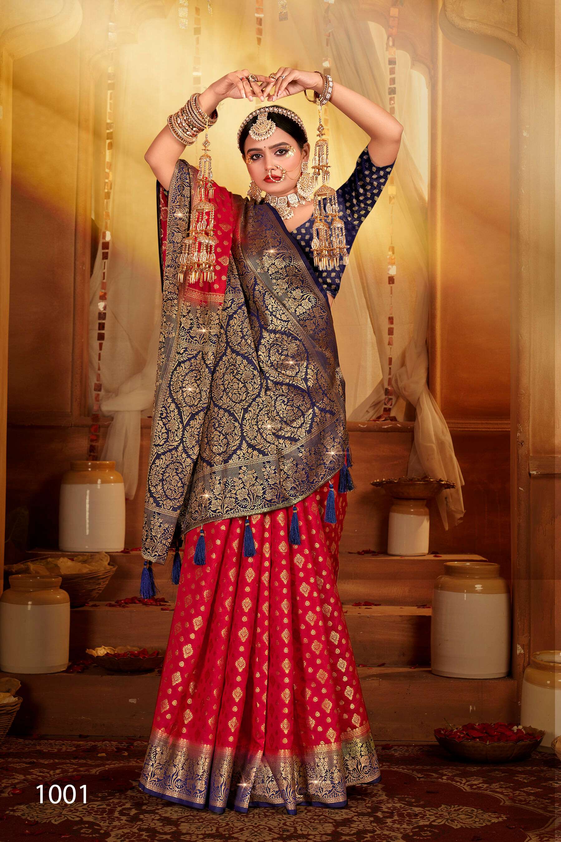 Saroj Uphar Vol - 3 Nylon jacquard  silk saree Saree Wholesale catalog  