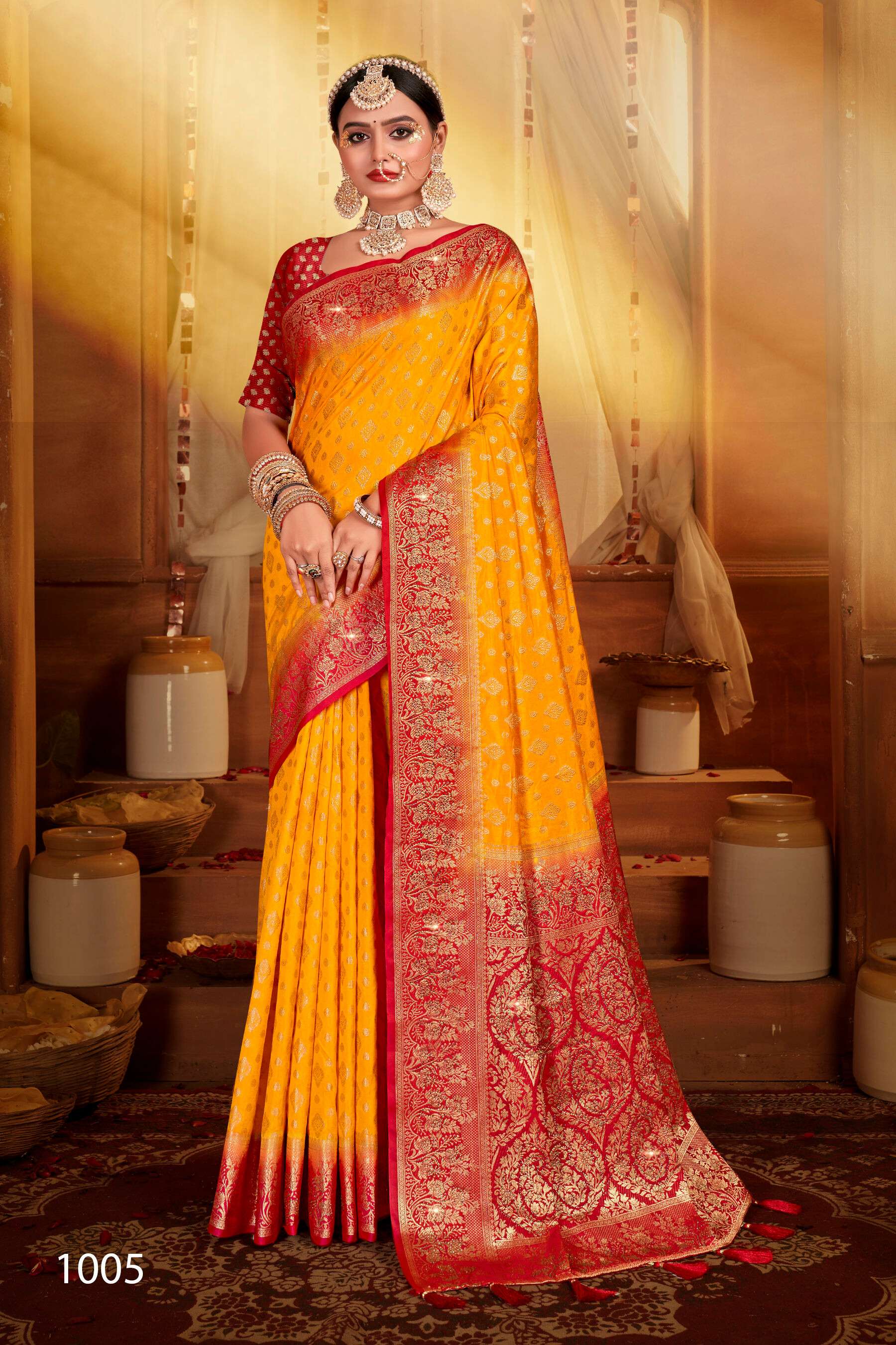 Saroj Uphar Vol - 3 Nylon jacquard  silk saree Saree Wholesale catalog  