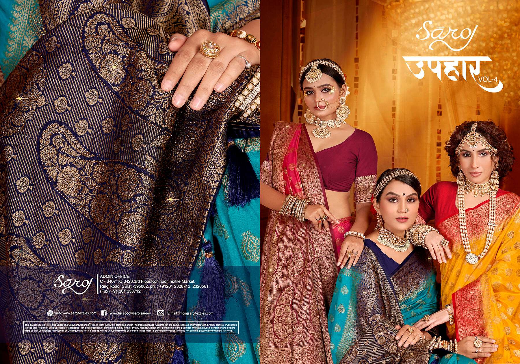 Saroj Uphar Vol - 4 Nylon jacquard  silk saree  Saree Wholesale catalog  