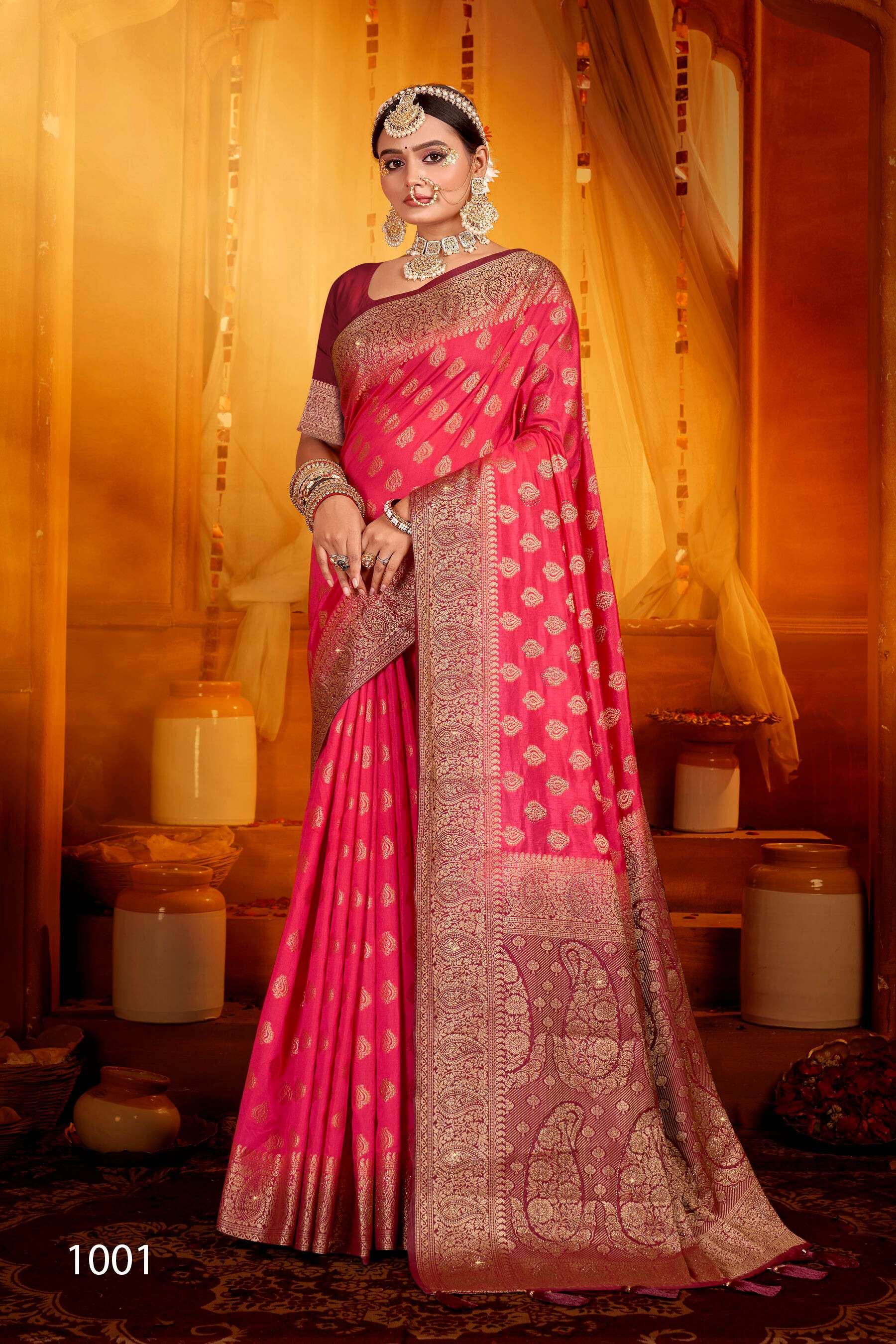 Saroj Uphar Vol - 4 Nylon jacquard  silk saree  Saree Wholesale catalog  