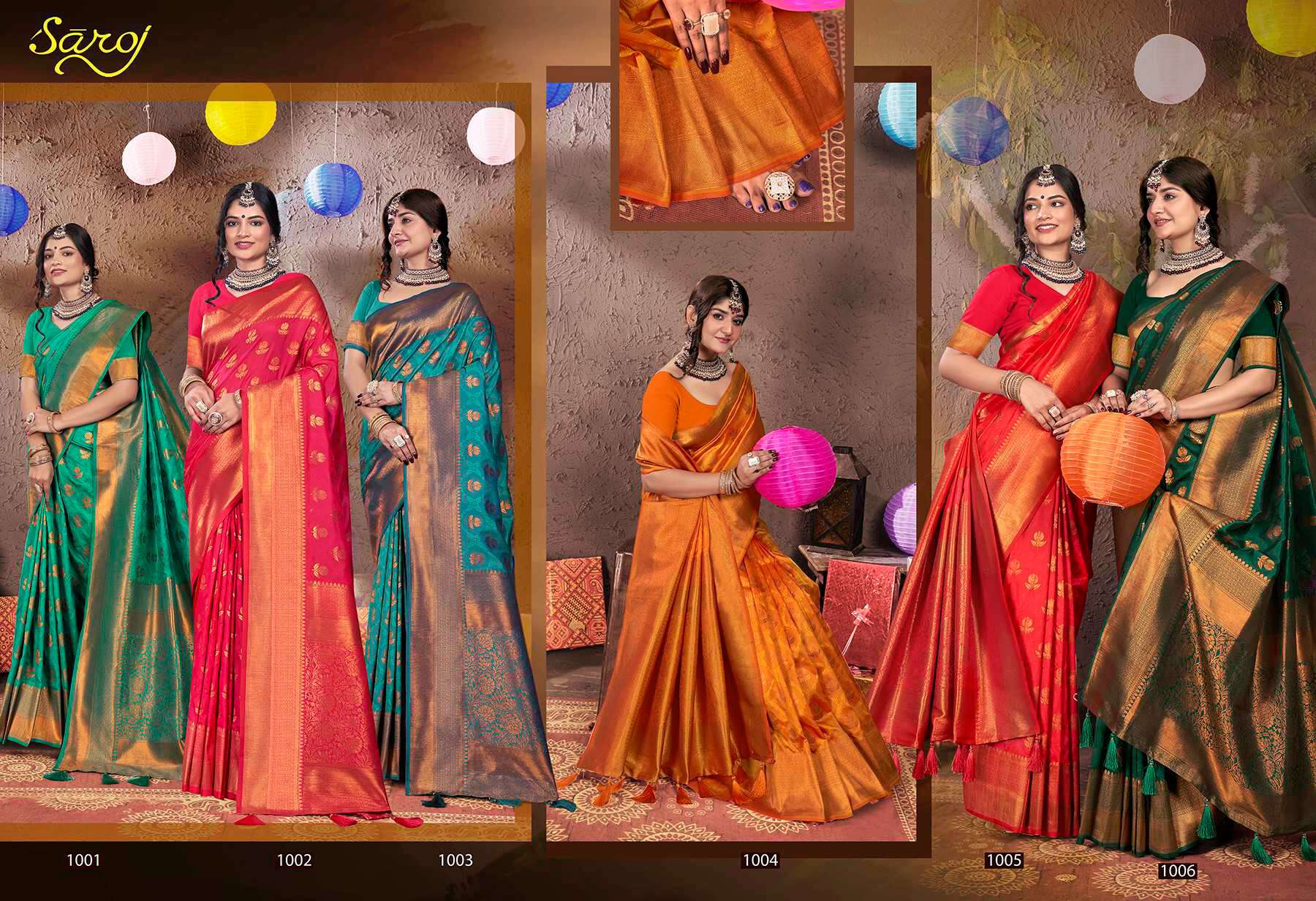 Saroj  Vinamra Vol - 2 50*600 Soft Silk Saree  Saree Wholesale catalog 