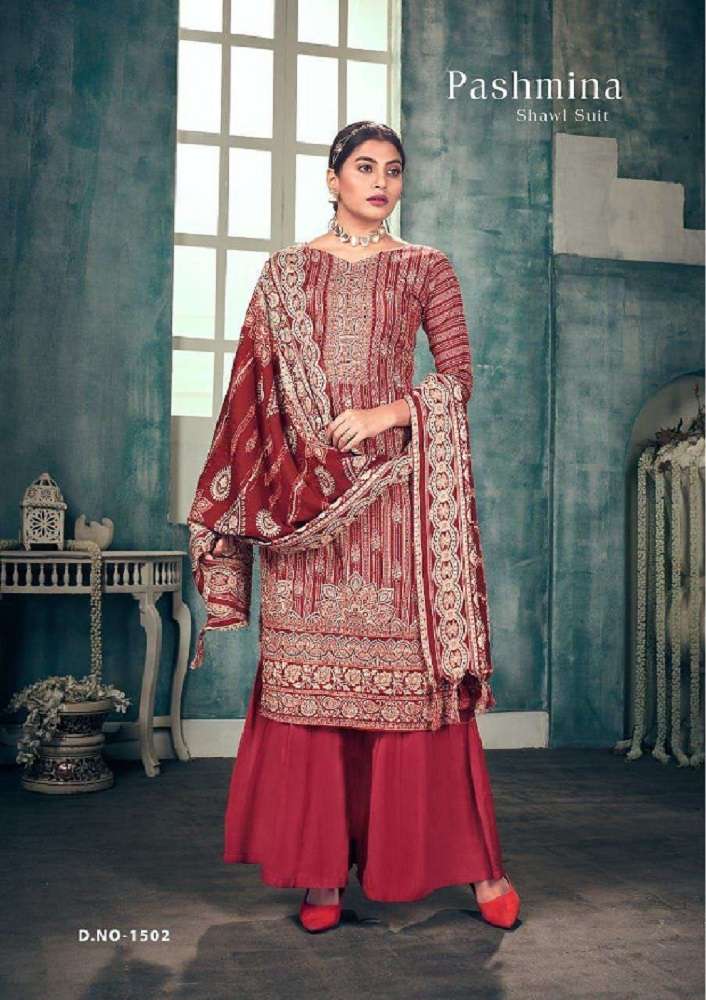 Sat Pashmina Vol 15 Designer Dress Material Wholesale catalog