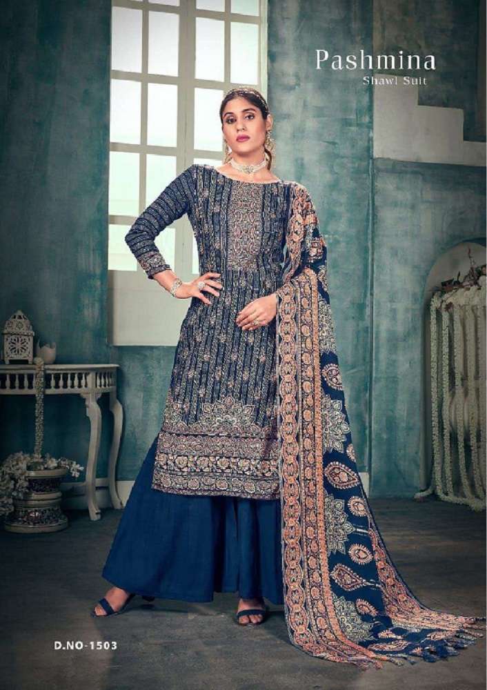 Sat Pashmina Vol 15 Designer Dress Material Wholesale catalog