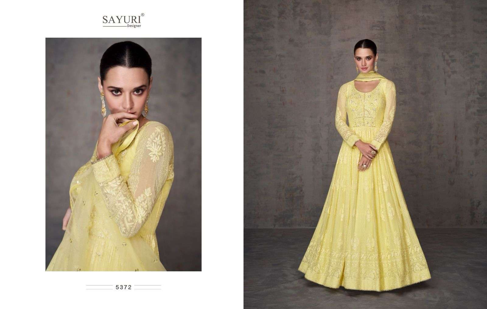 Sayuri Qurbat Real Gerogette Designer Gown Kurti Wholesale catalog
