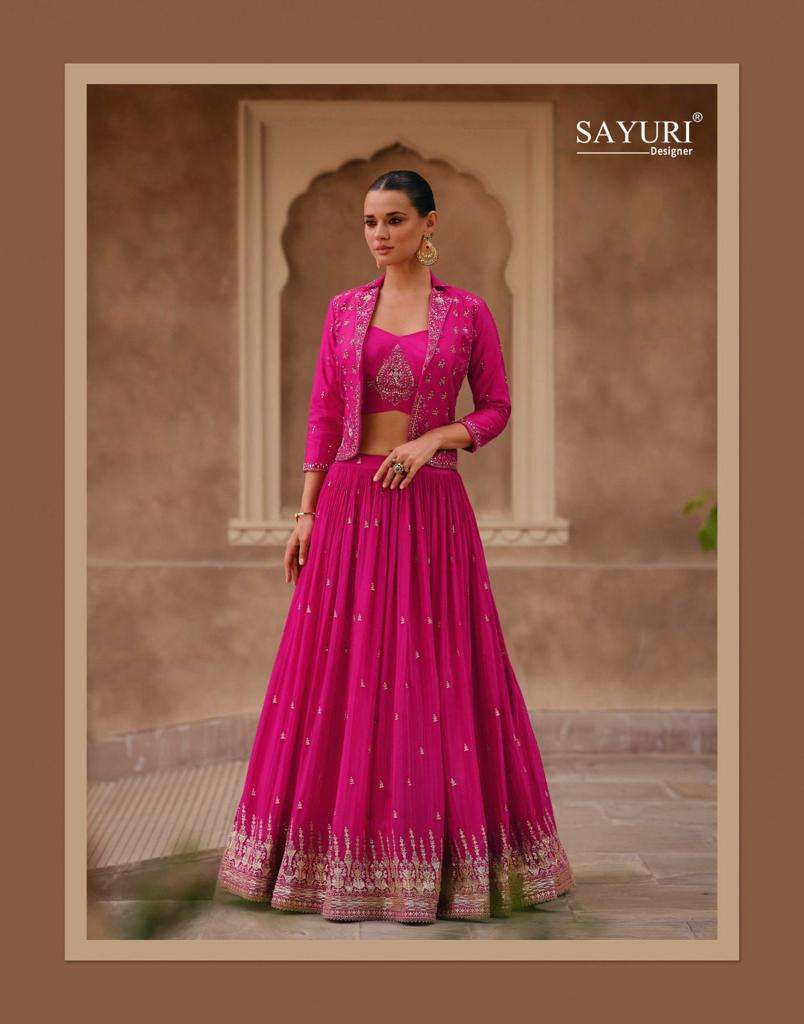 Sayuri Simran Chinnon Silk Designer Salwar Suits Wholesale catalog