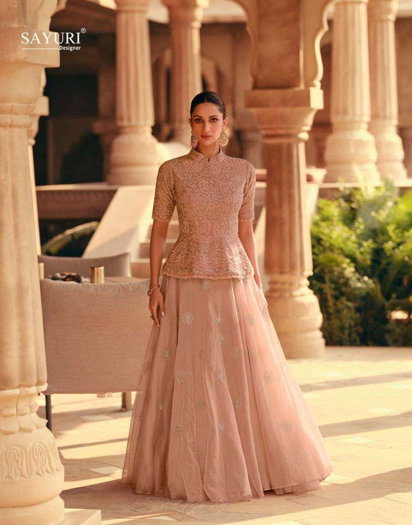 Sayuri Simran Chinnon Silk Designer Salwar Suits Wholesale catalog