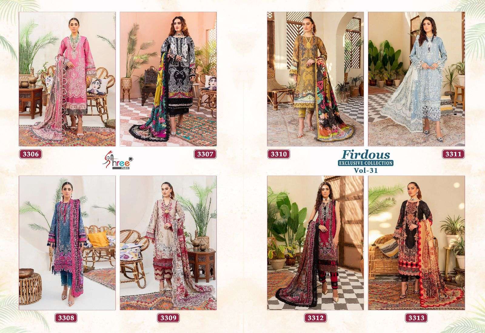 Shree Firdous Vol 31 Chiffon Dupatta Pakistani Suits Wholesale catalog