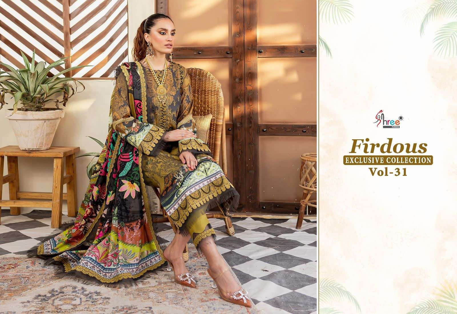 Shree Firdous Vol 31 Cotton Dupatta Pakistani Suits Wholesale catalog