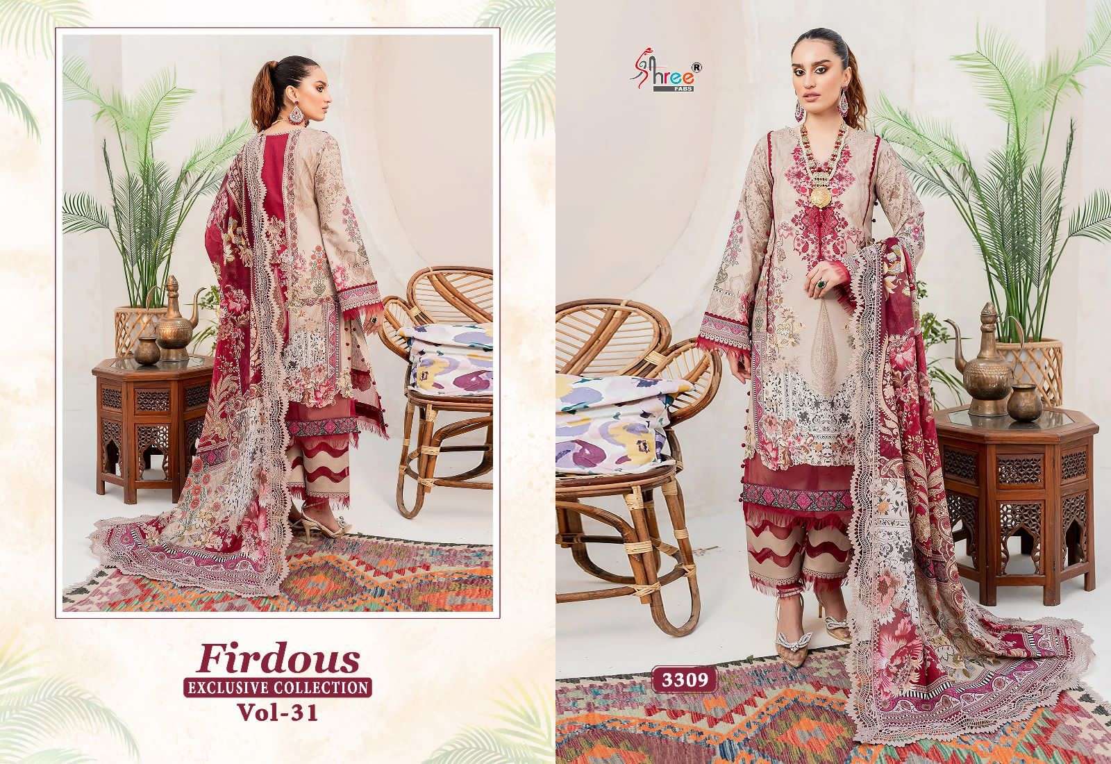Shree Firdous Vol 31 Cotton Dupatta Pakistani Suits Wholesale catalog