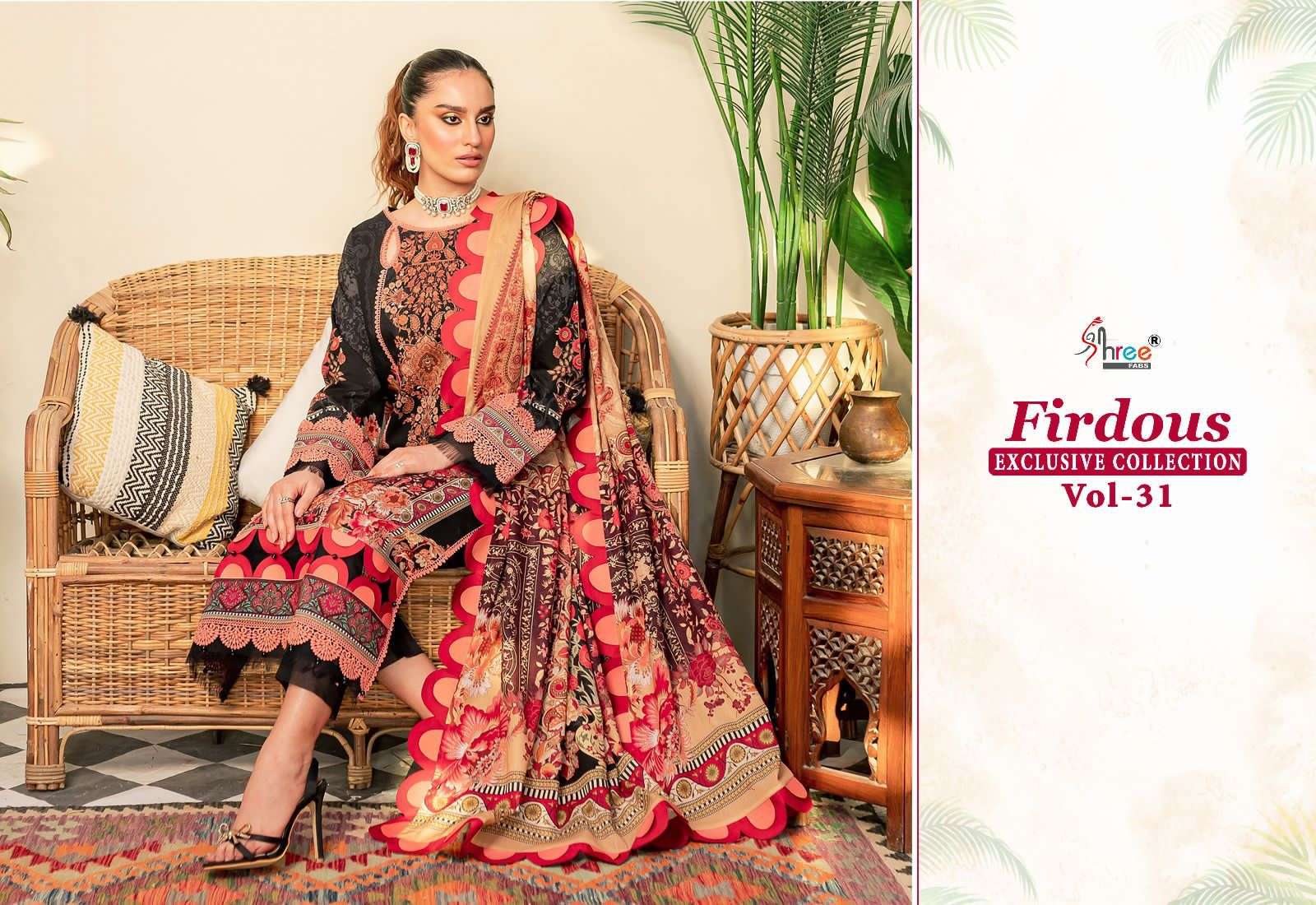 Shree Firdous Vol 31 Cotton Dupatta Pakistani Suits Wholesale catalog