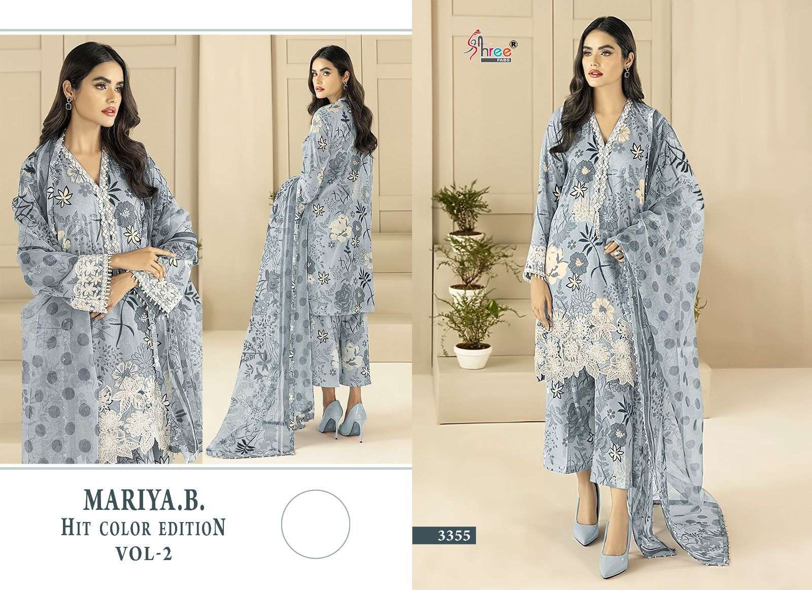 Shree Maria B Vol 2 Cotton Dupatta Pakistani Suits Wholesale catalog