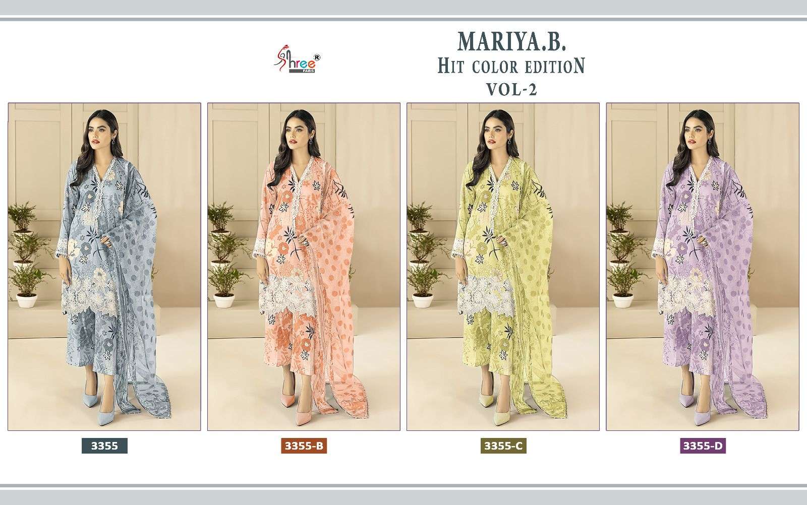 Shree Maria B Vol 2 Cotton Dupatta Pakistani Suits Wholesale catalog