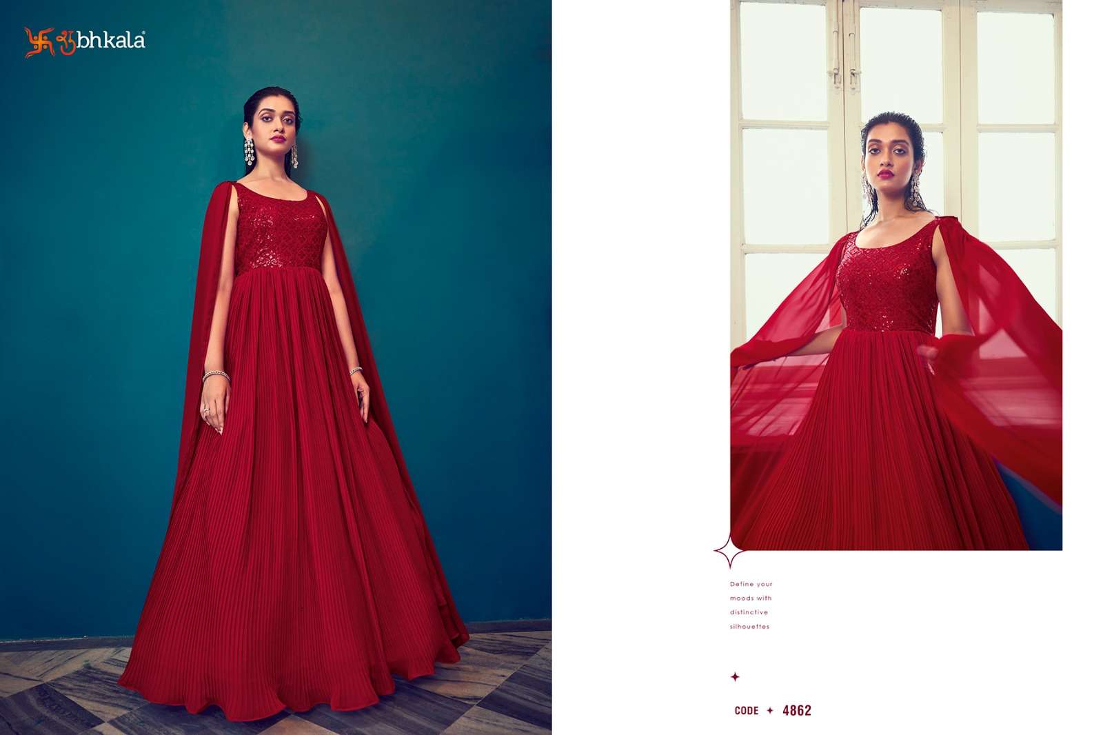 SHUBHKALA FLORY VOL.4962 Embroidered Stitched Long Gown Style Kurti Wholesale catalog