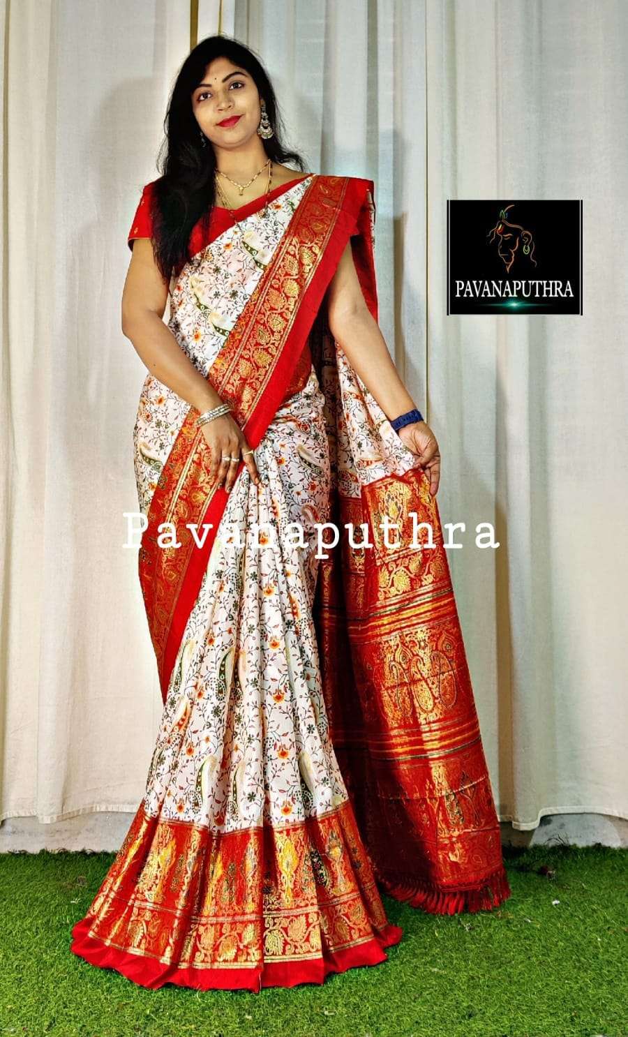 Soft Pure Dola Silk Kalamkari Patola Digital Print Saree Wholesale catalog