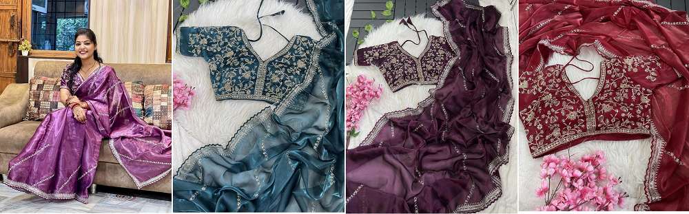 Soniya Beautiful Soft Zimmy Silk Saree Wholesale catalog