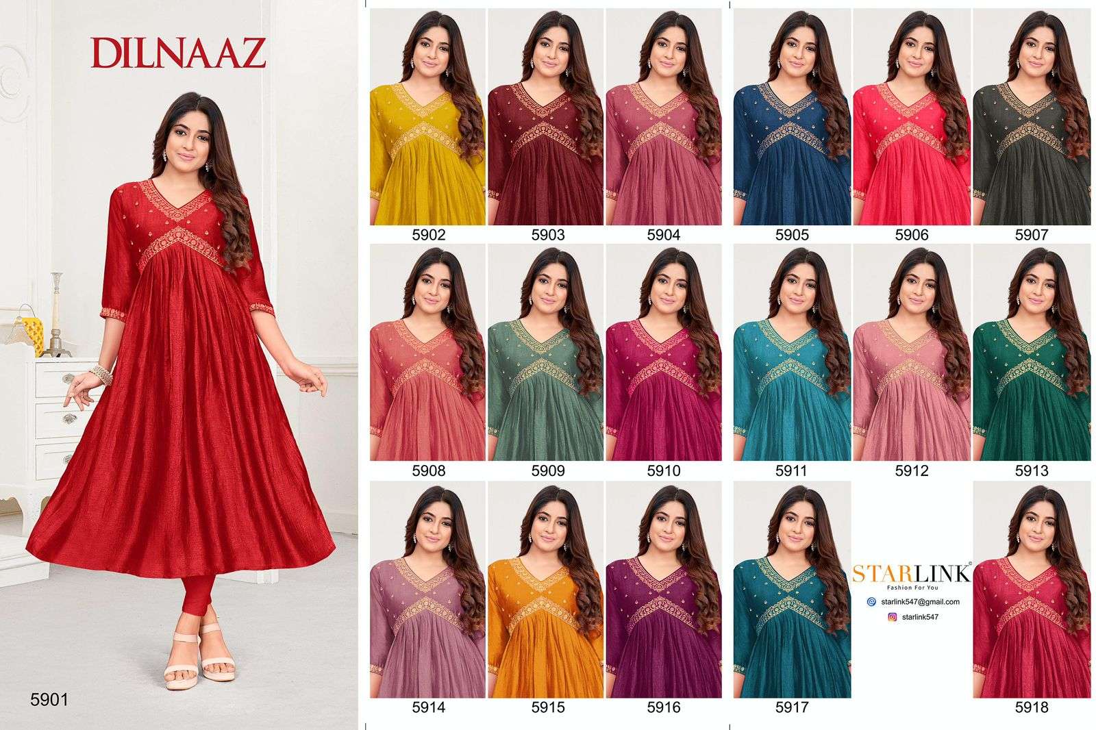STARLINK vol-2 DILNAAZ Kurti Wholesale catalog