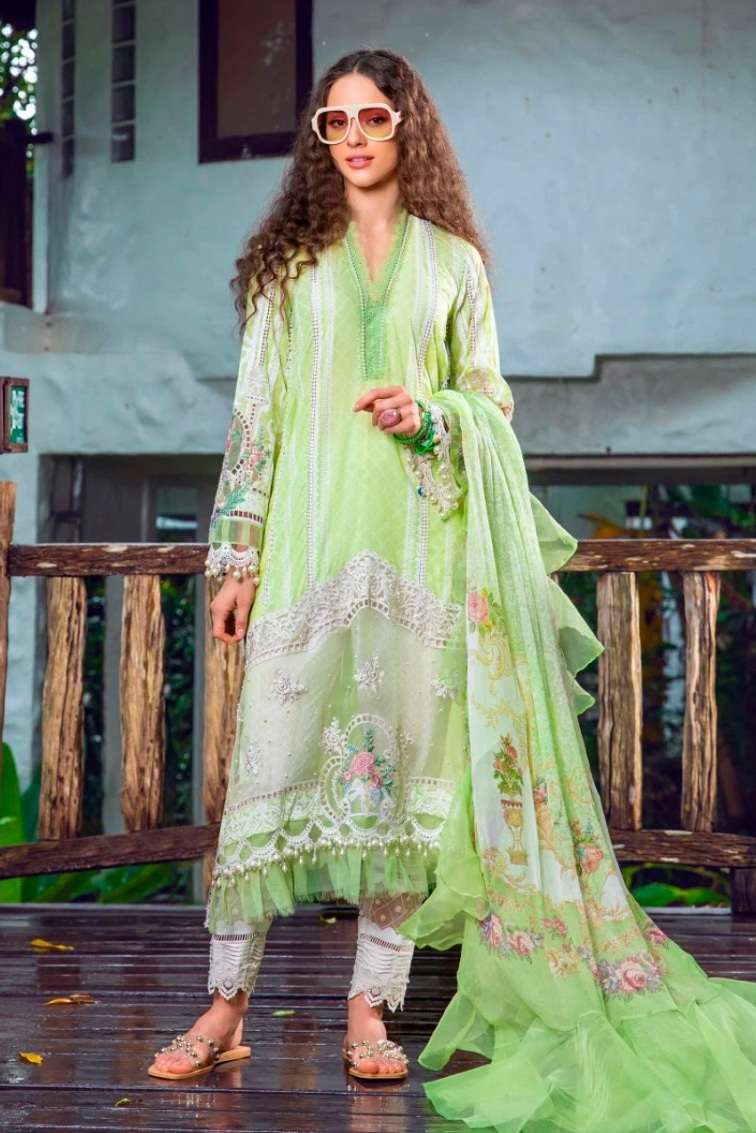 Taj 451 And 454 Chiffon Dupatta Pakistani Suits Wholesale catalog