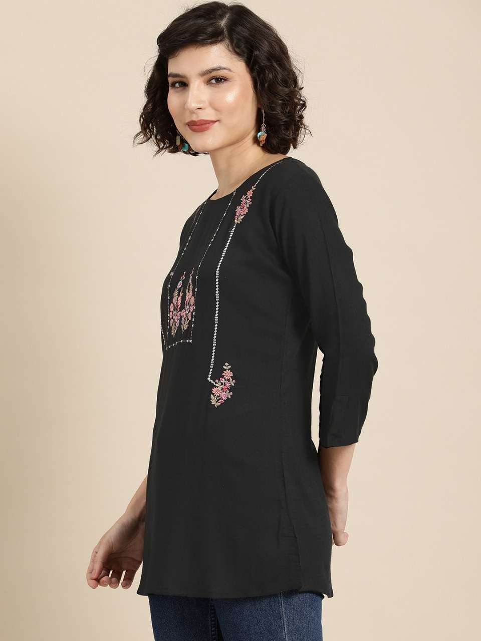 Tarini 44463 Rayon Slub Fancy Short Tops Kurti Wholesale catalog