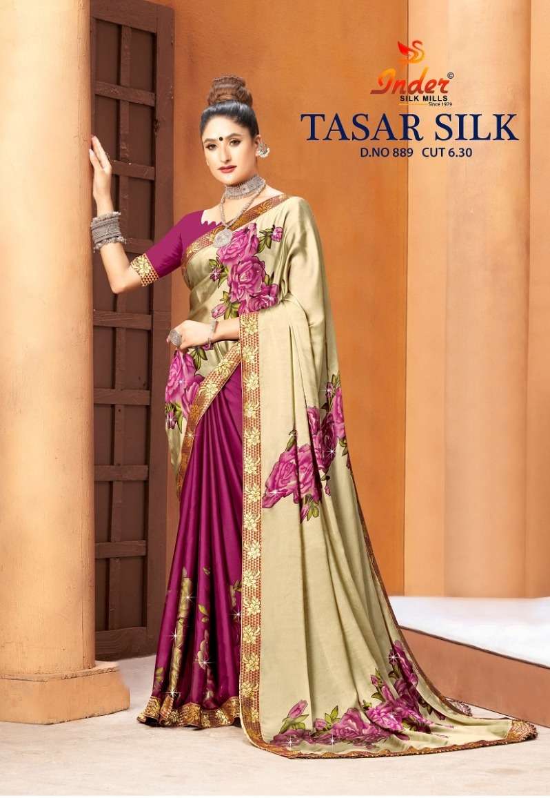 TASAR SILK INDER SILK MILLS Saree Wholesale catalog