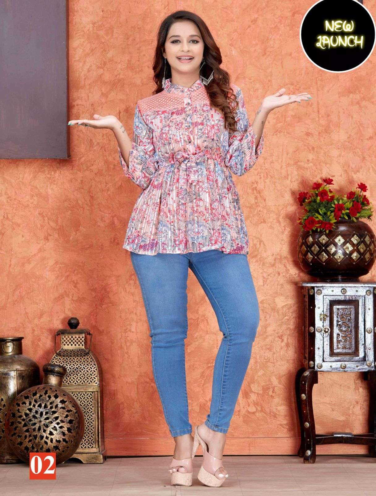 Georgette short kurtis clearance