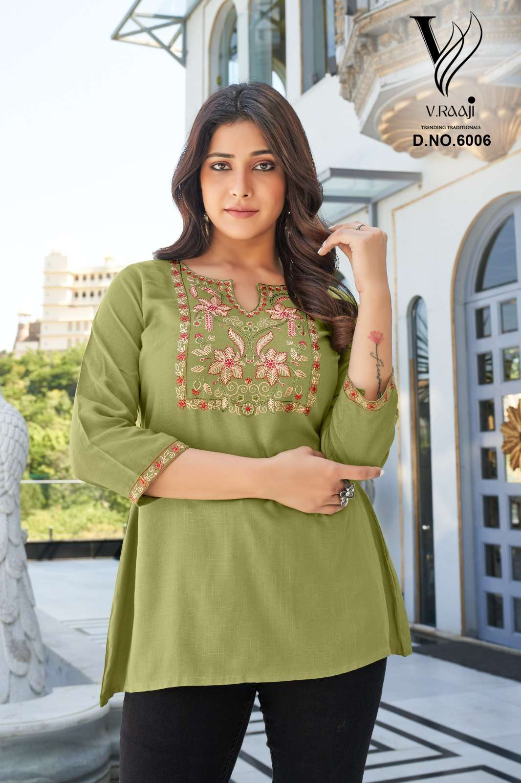 V. Raaji Short Top Short Viscose Rayon Kurti Wholesale catalog
