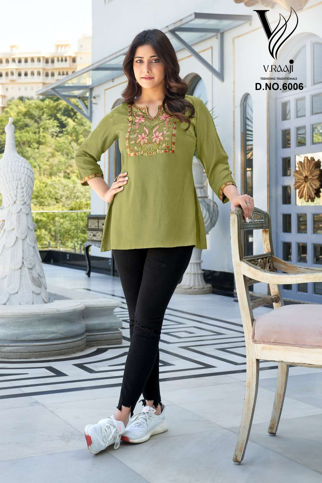 V. Raaji Short Top Short Viscose Rayon Kurti Wholesale catalog