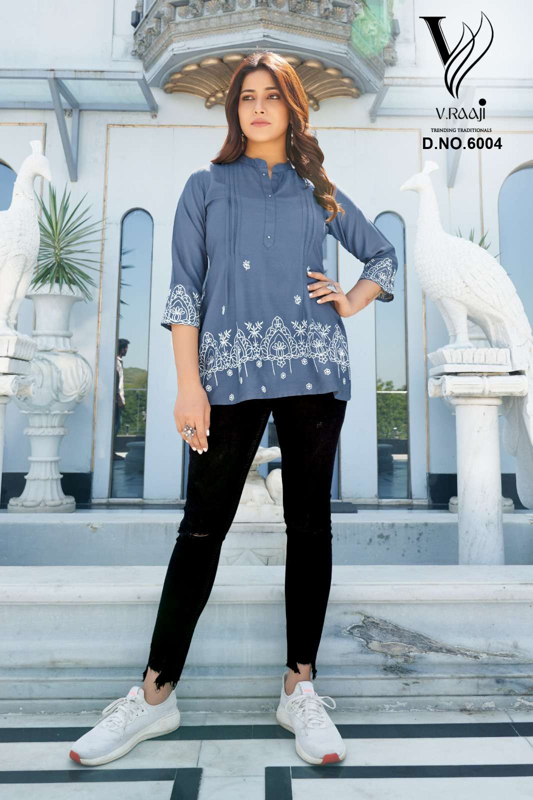 V. Raaji Short Top Short Viscose Rayon Kurti Wholesale catalog