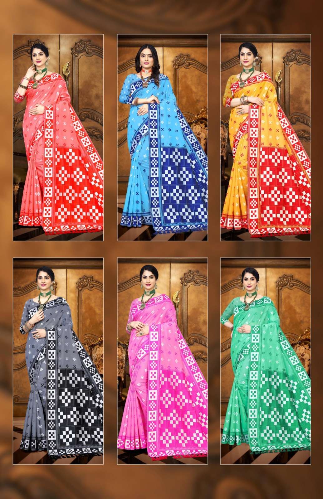 vastra bunai COTTON LUDO (COLORS) VOL 2 Saree Wholesale catalog