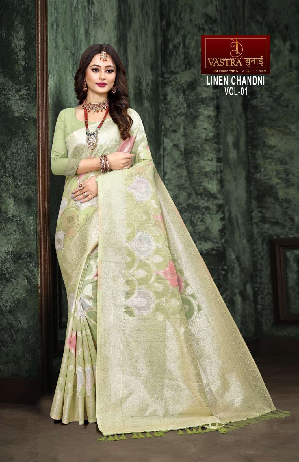 Vastra Bunai Linen Chandani Linen Saree Wholesale catalog
