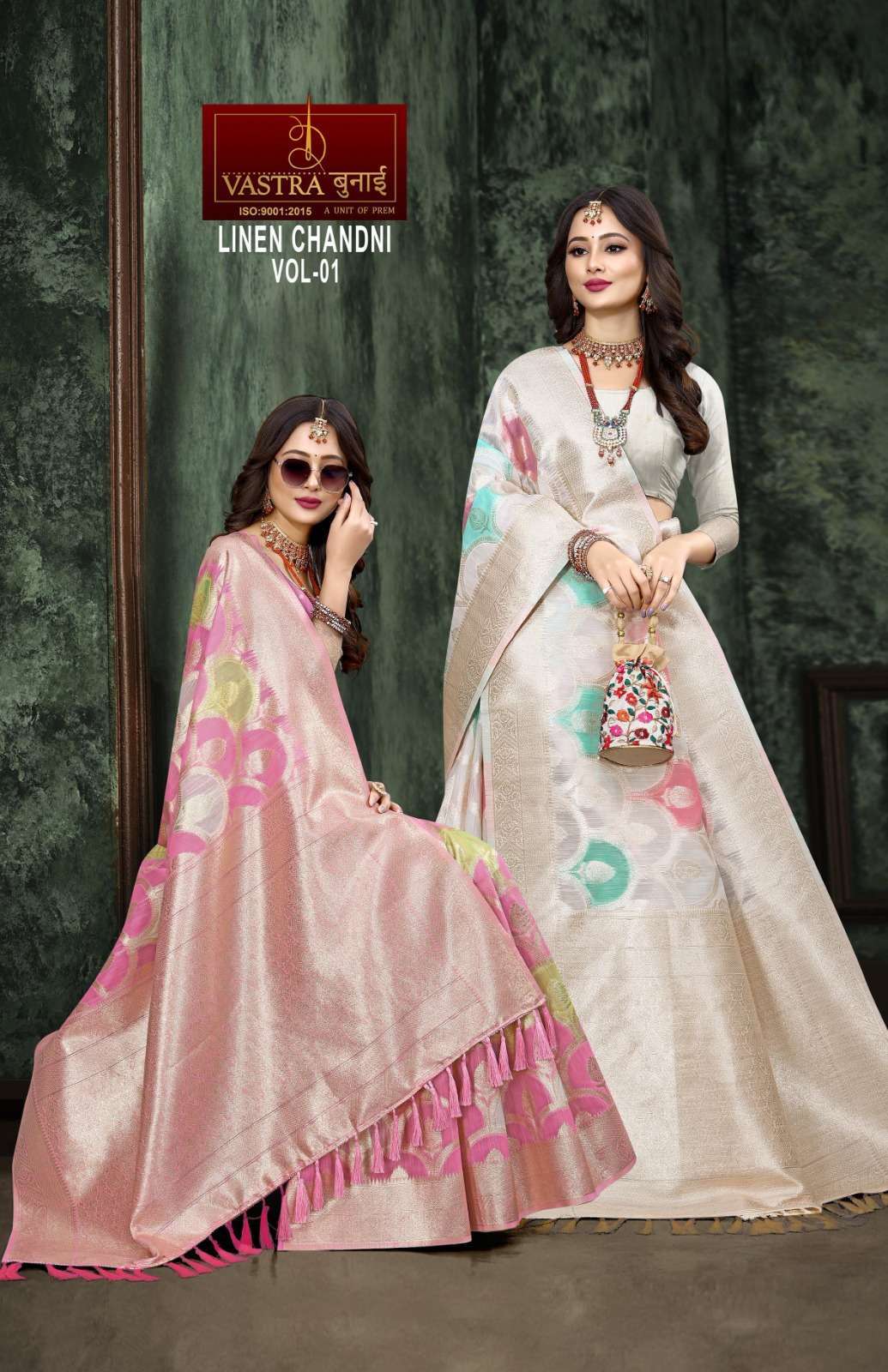 Vastra Bunai Linen Chandani Linen Saree Wholesale catalog