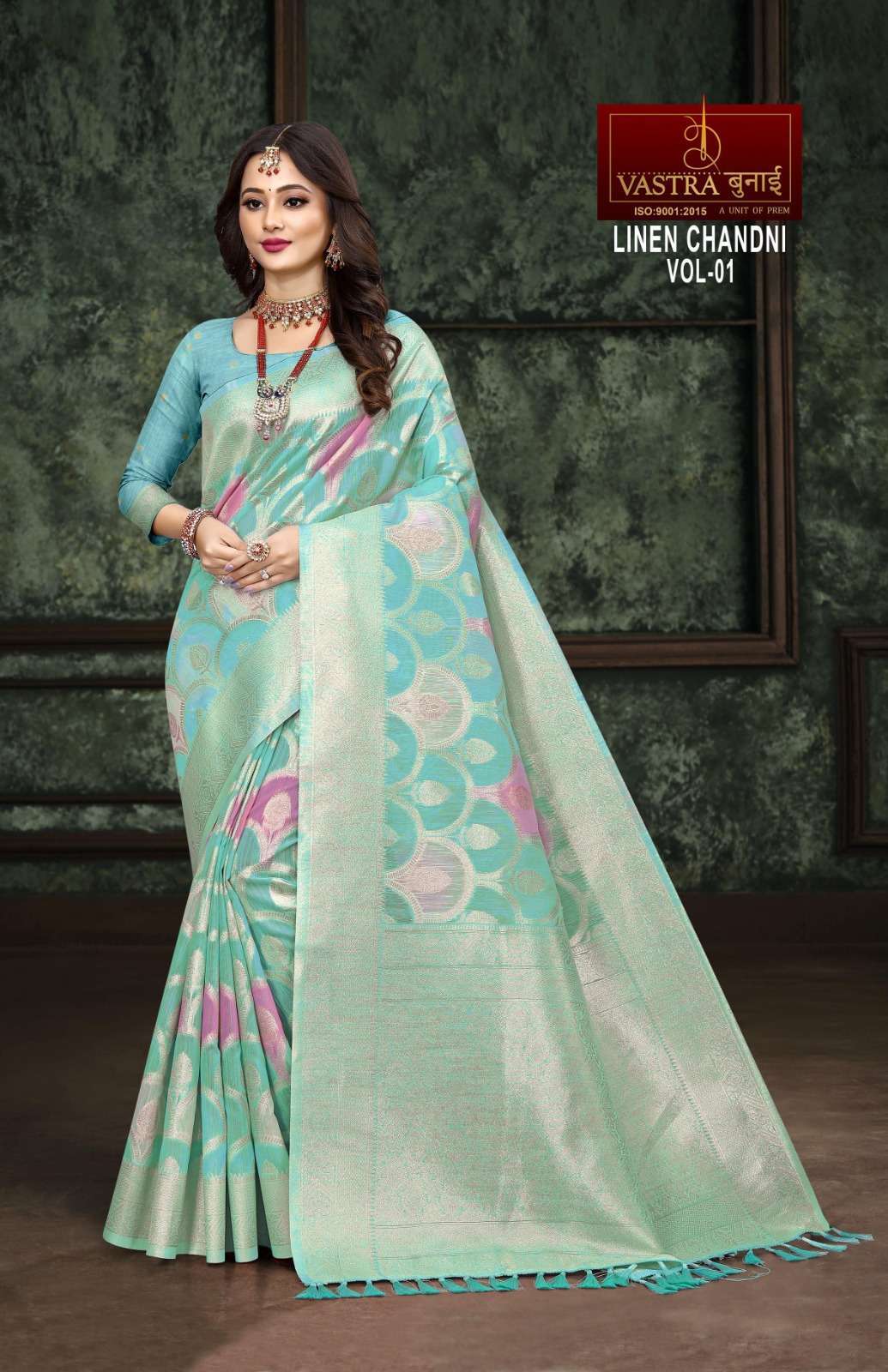 Vastra Bunai Linen Chandani Linen Saree Wholesale catalog