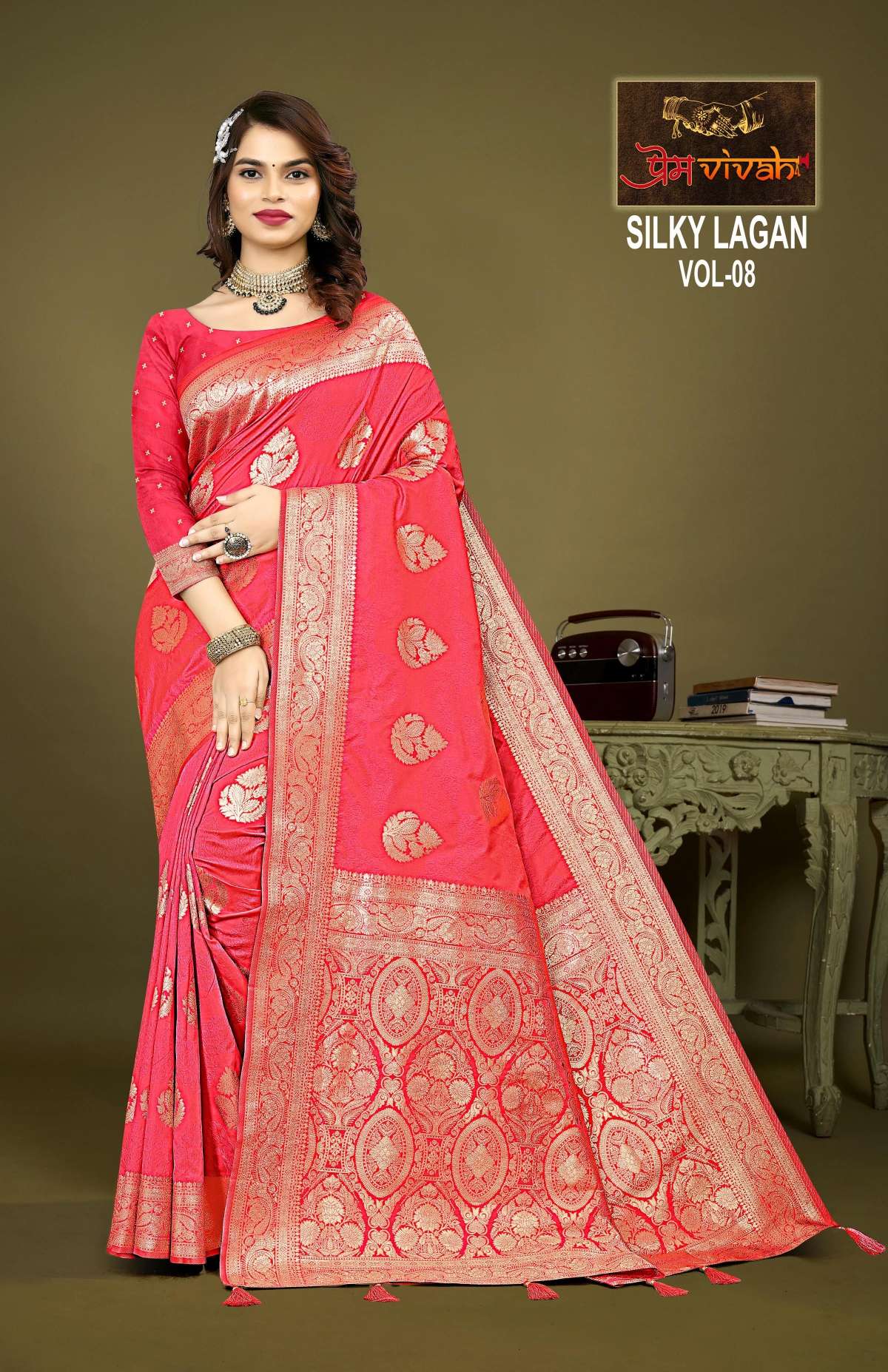Vastra Bunai Silky Lagan vol -8 Saree Wholesale catalog