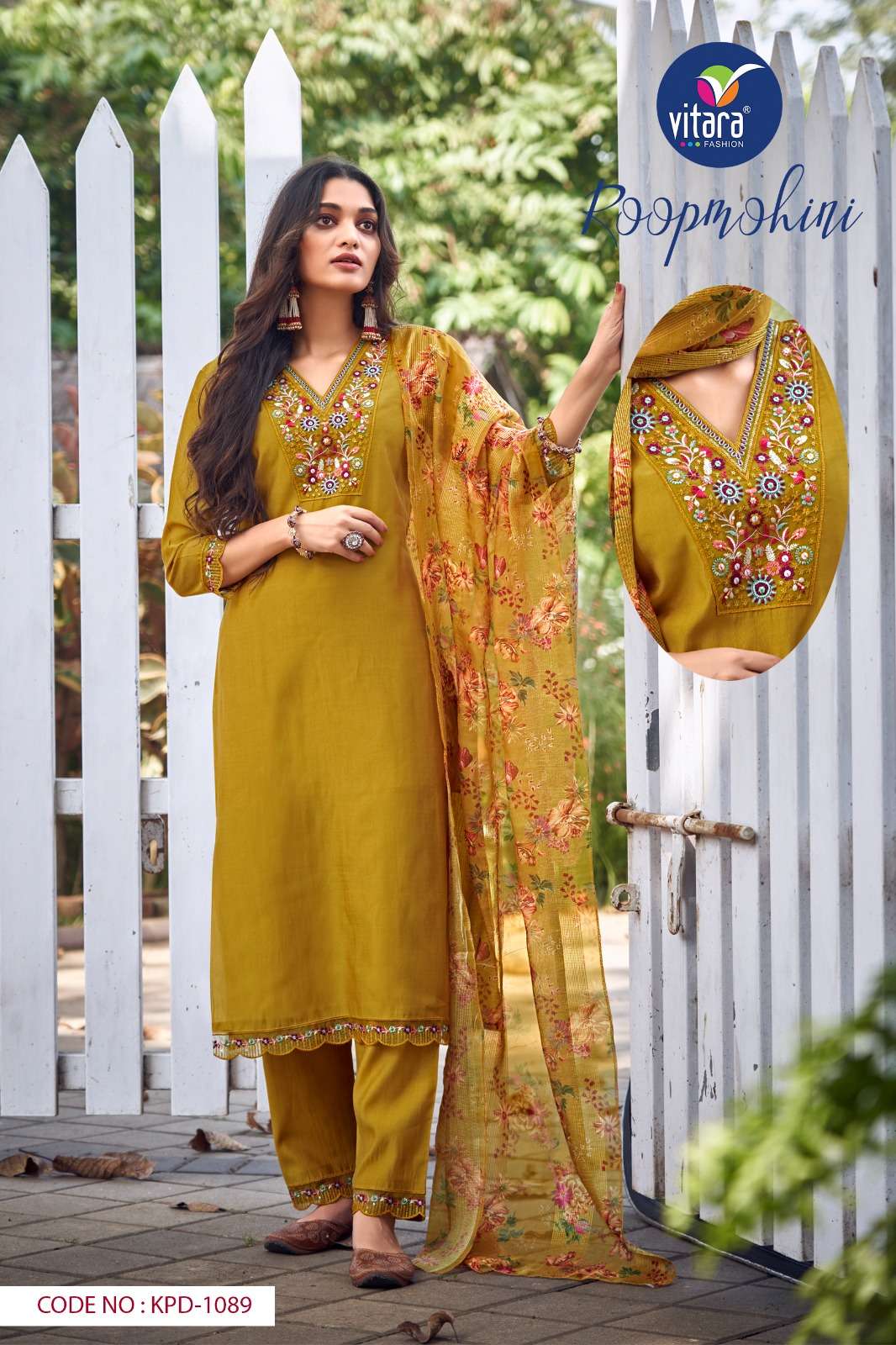 Vitara Roop Mohini Heavy Roman Silk Kurti With Bottom Dupatta Wholesale catalog