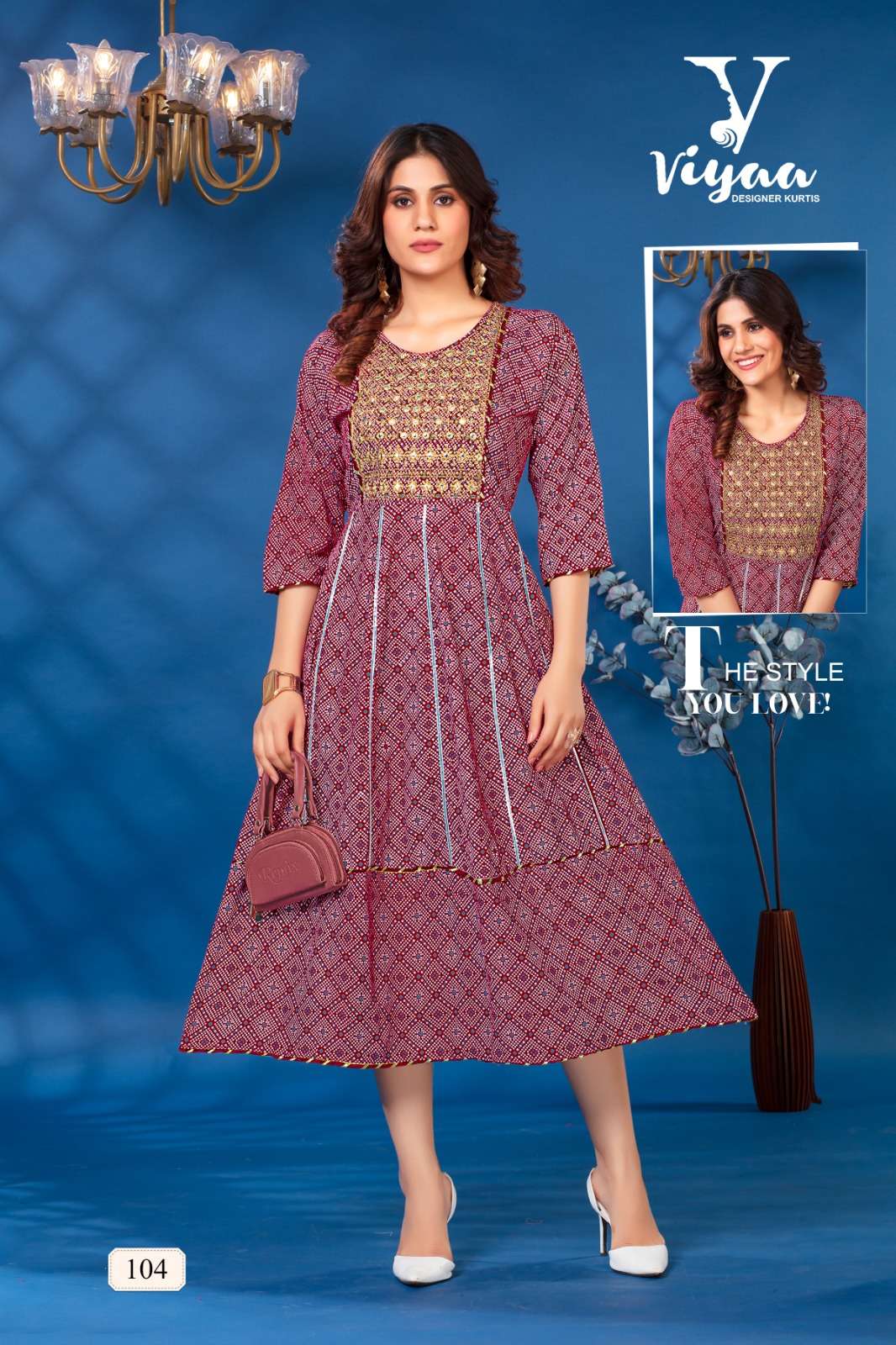 VIYAA DESIGNER BANDHEJ V1 Kurti Wholesale catalog