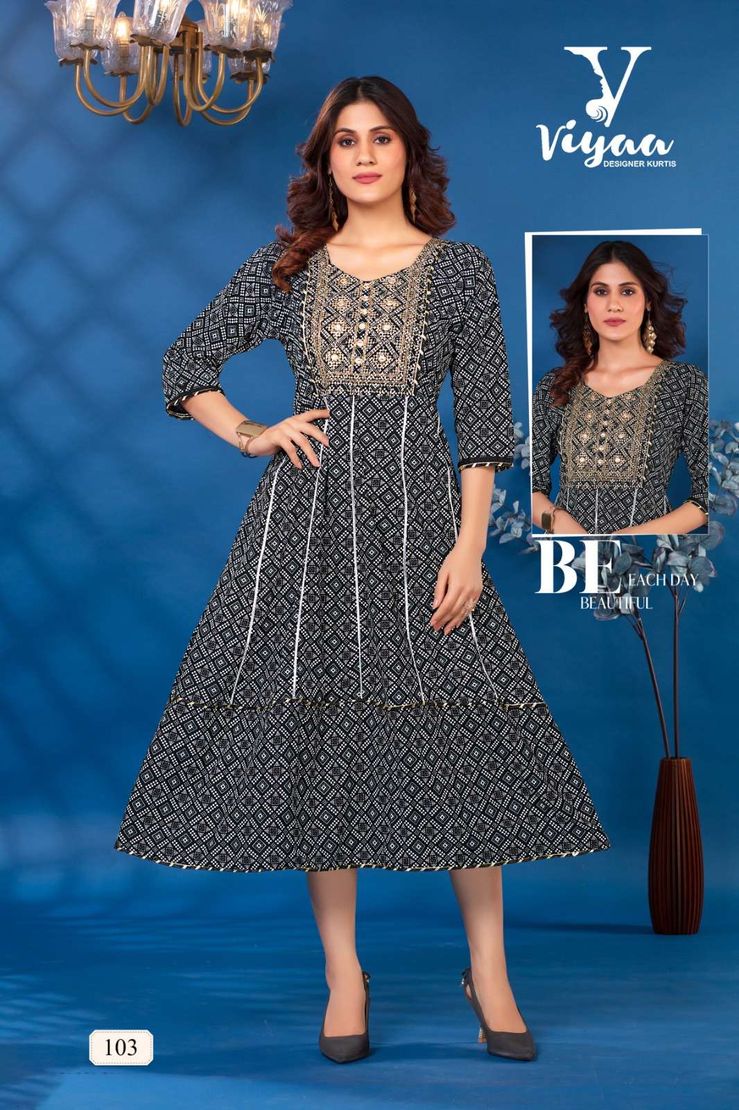 VIYAA DESIGNER BANDHEJ V1 Kurti Wholesale catalog