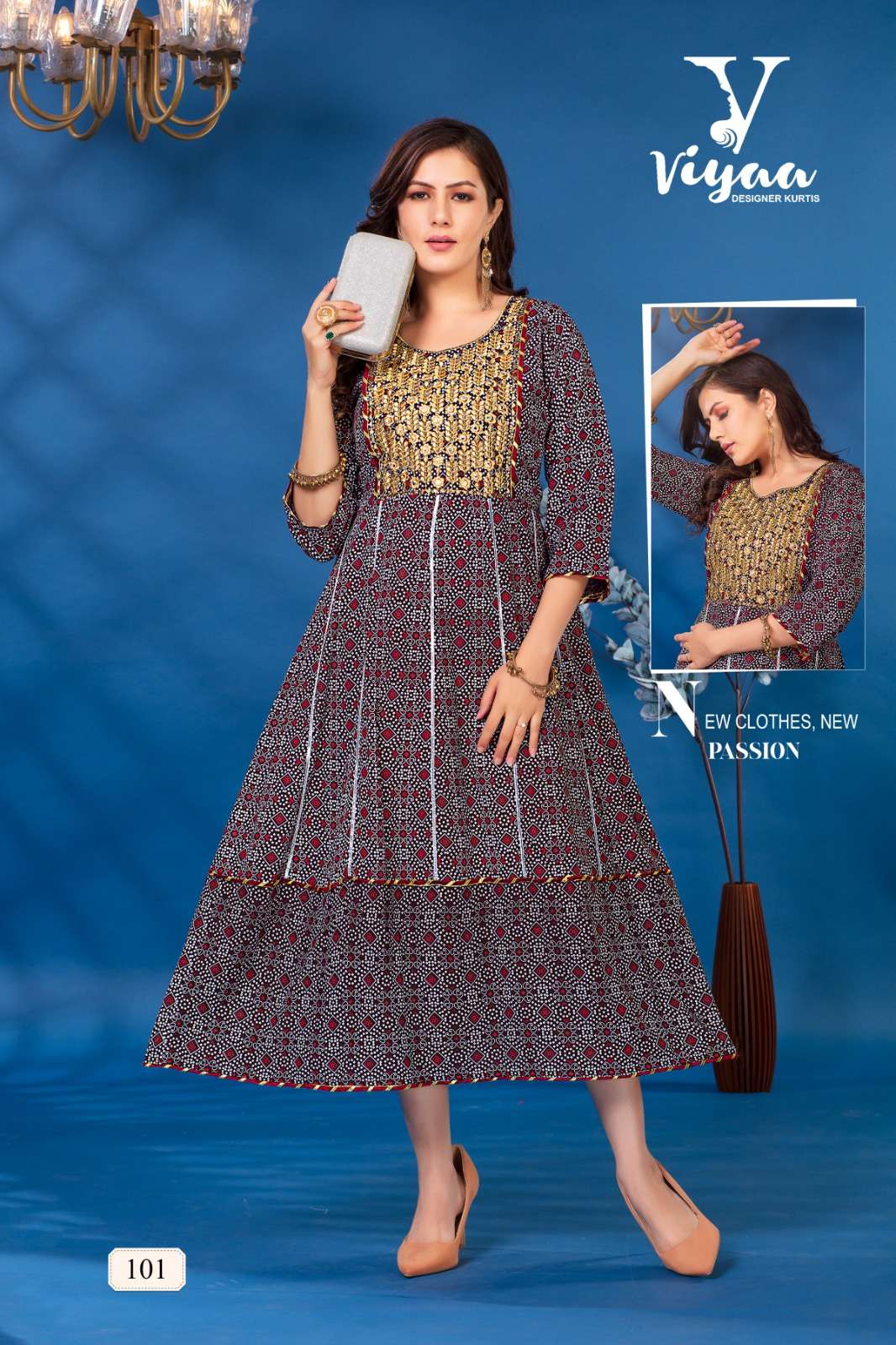 VIYAA DESIGNER BANDHEJ V1 Kurti Wholesale catalog