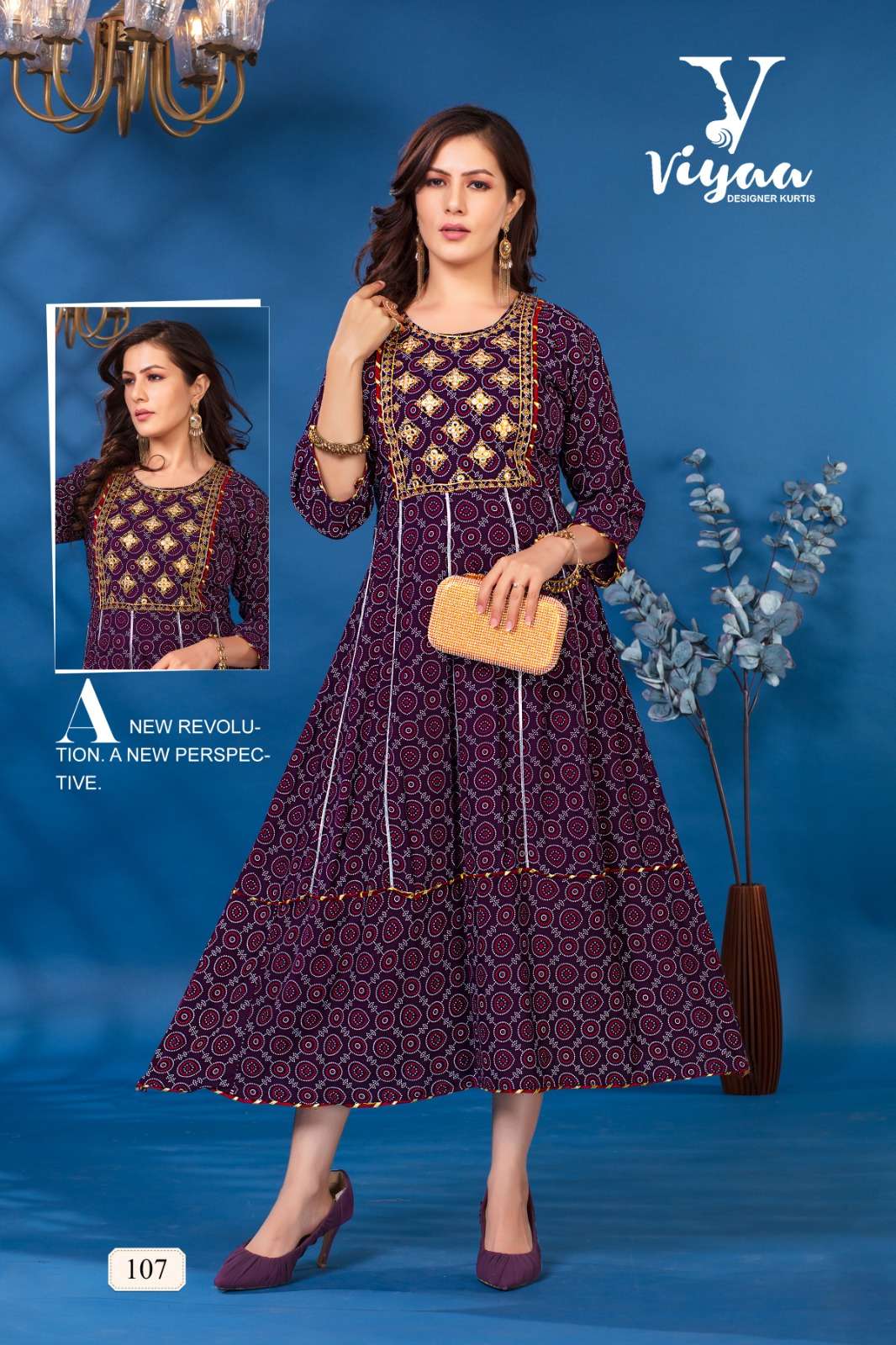 VIYAA DESIGNER BANDHEJ V1 Kurti Wholesale catalog