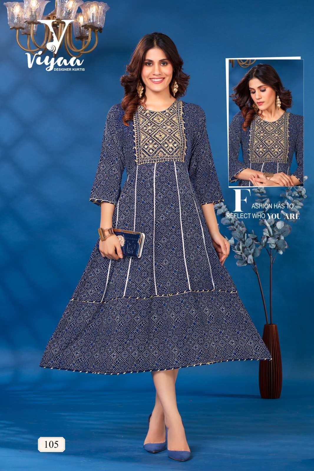VIYAA DESIGNER BANDHEJ V1 Kurti Wholesale catalog