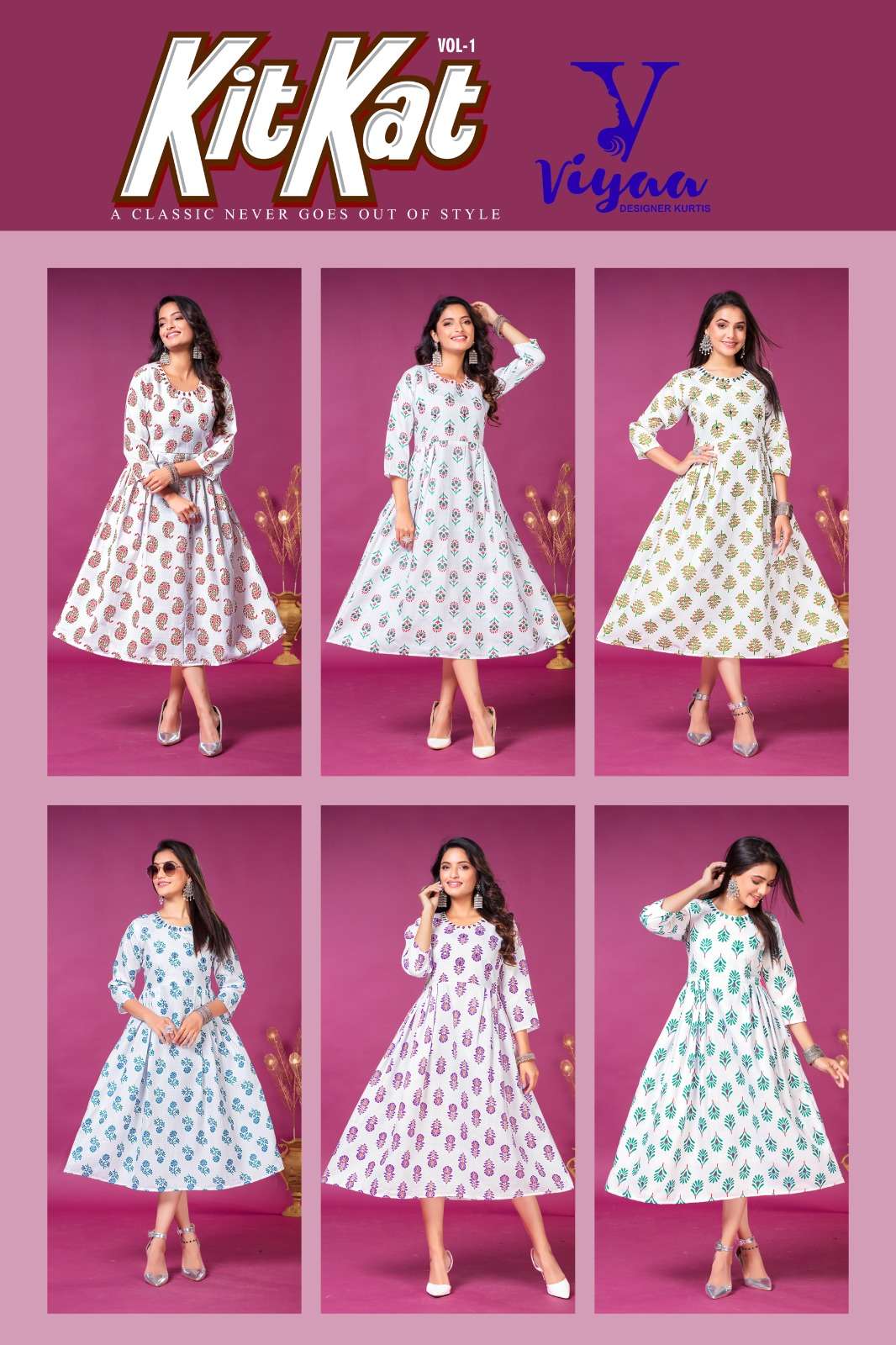 VIYAA DESIGNER  KIT-KAT Kurti Wholesale catalog