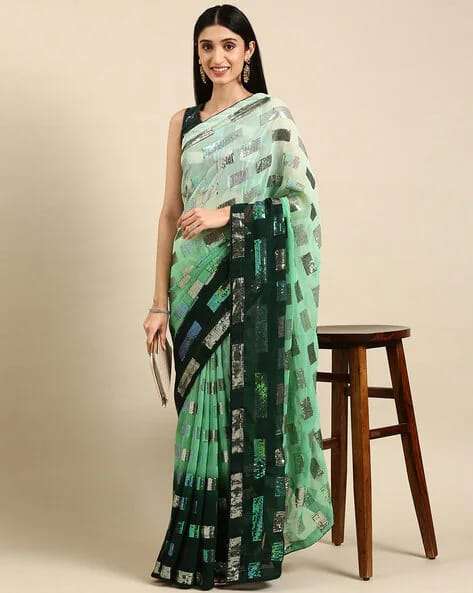 Vt 5014 Heavy Georgette Sequence Work Saree Wholesale catalog