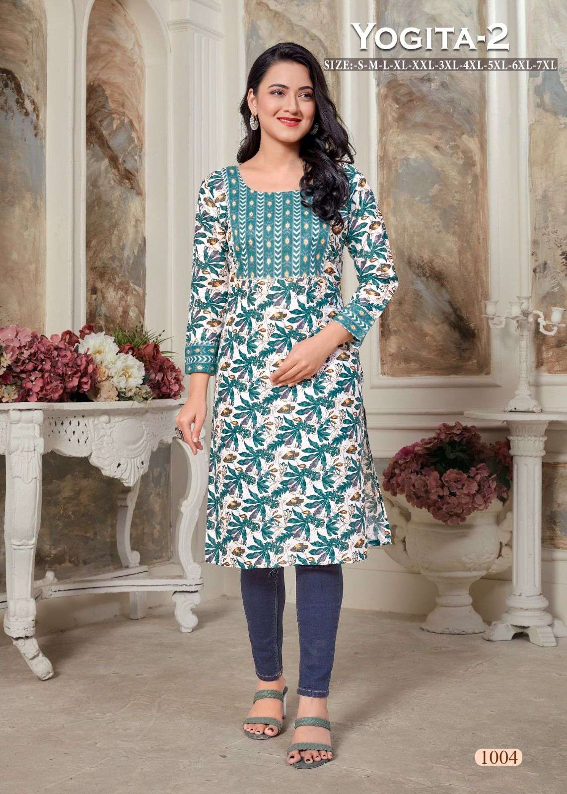 YOGITA-2 RAYON PROCIN PRINT Kurti Wholesale catalog