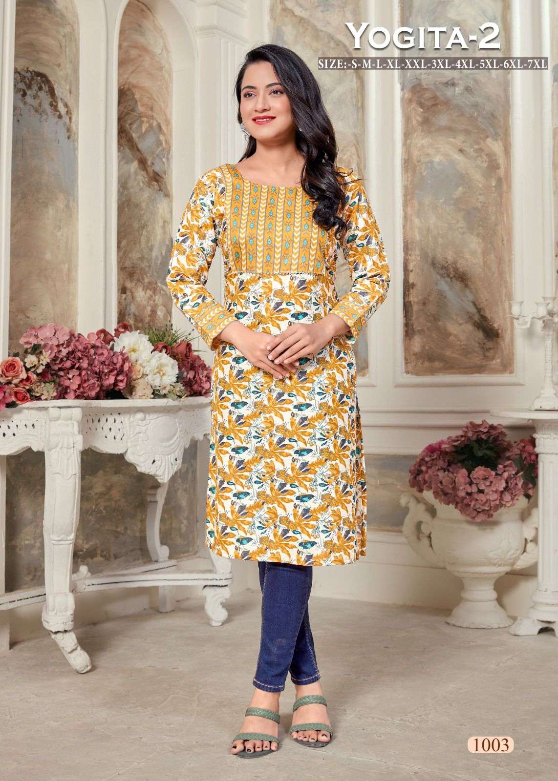YOGITA-2 RAYON PROCIN PRINT Kurti Wholesale catalog