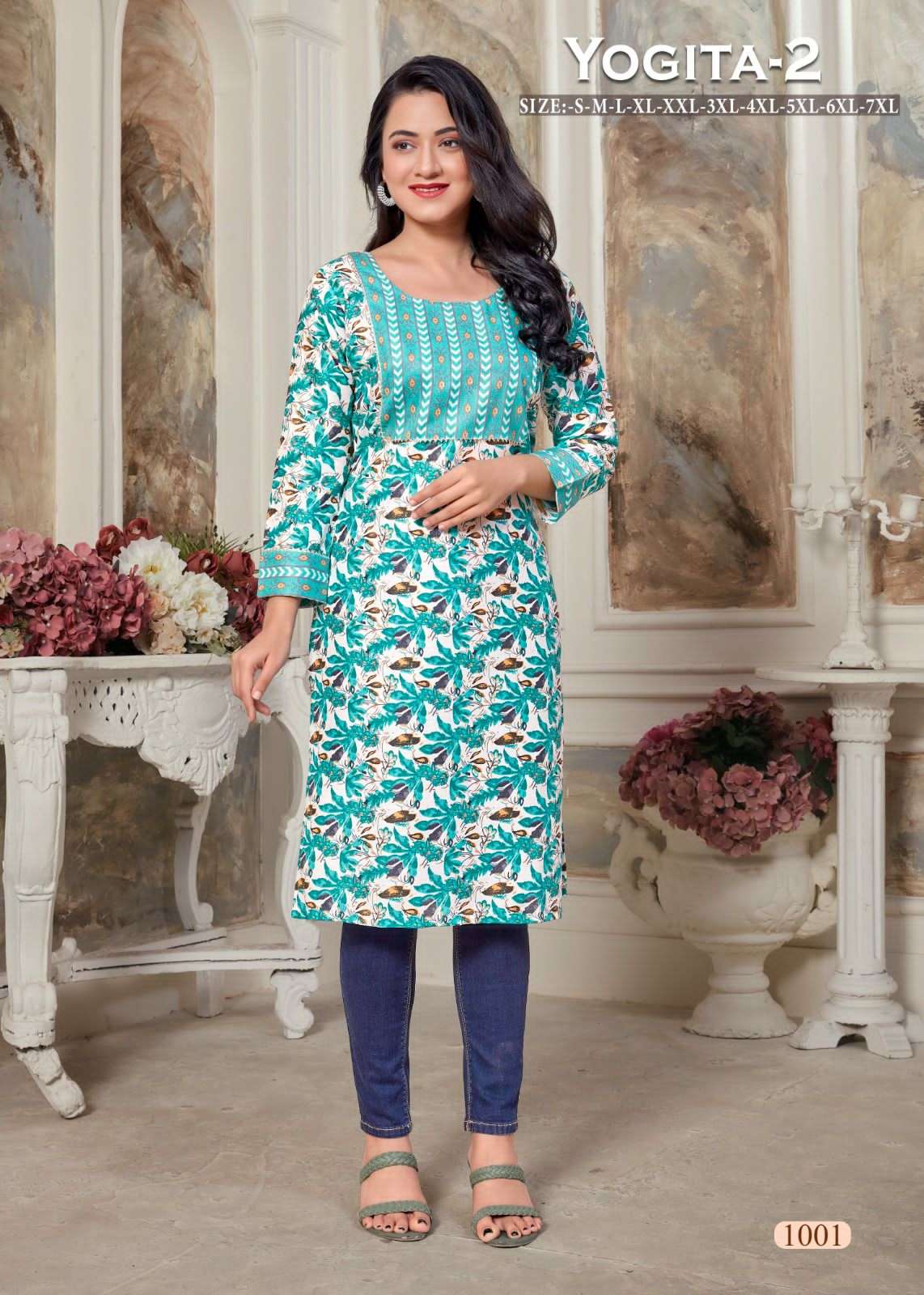 YOGITA-2 RAYON PROCIN PRINT Kurti Wholesale catalog