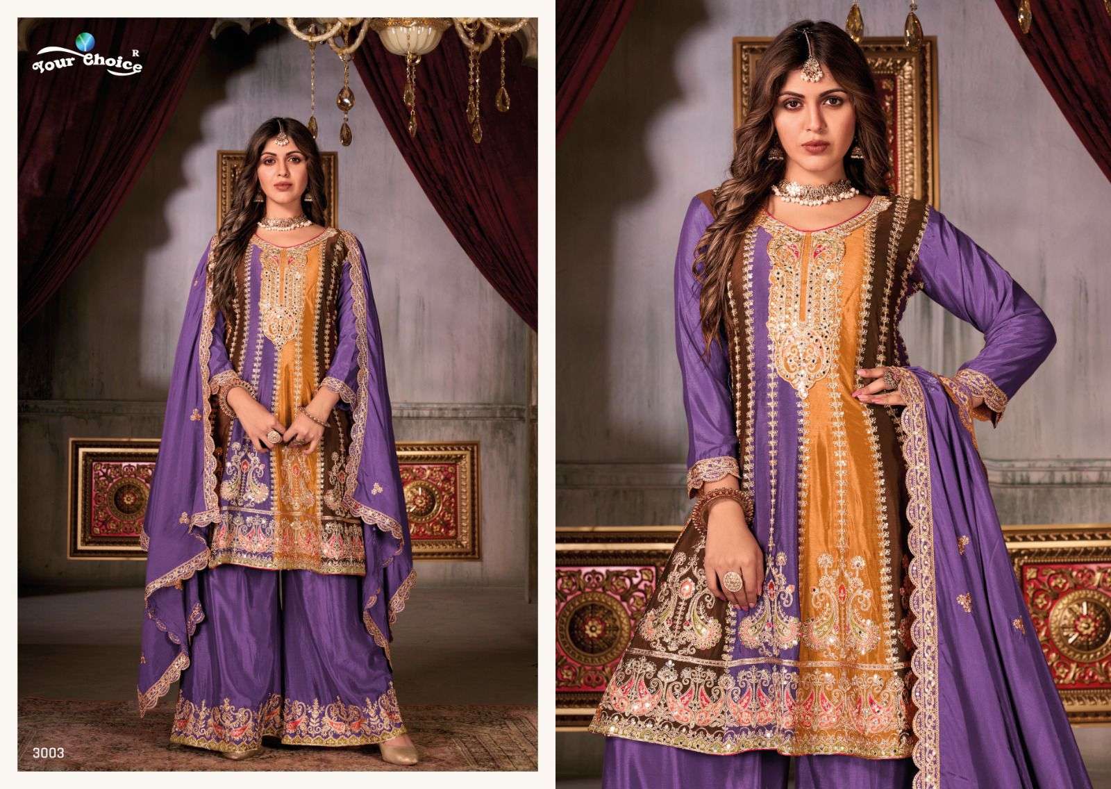 Your Choice Ragga Heavy Chinnon Designer Salwar Kameez Wholesale catalog