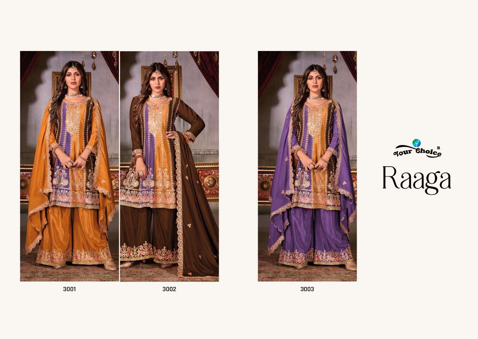 Your Choice Ragga Heavy Chinnon Designer Salwar Kameez Wholesale catalog